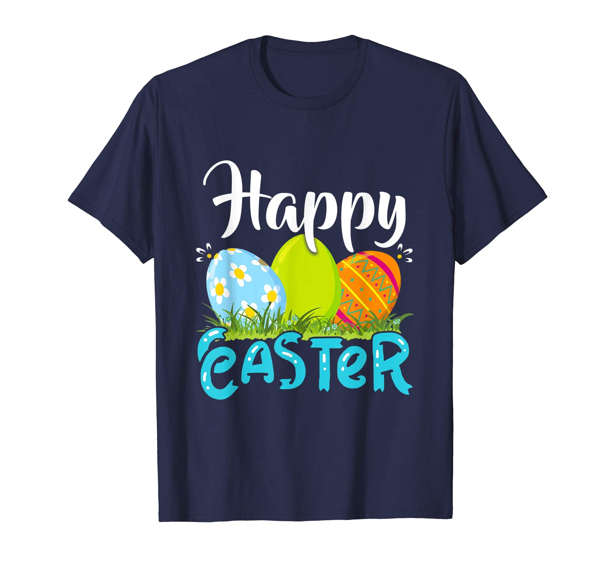 Happy Easter T-Shirt For Boys Girls Women Men Colorful Eggs