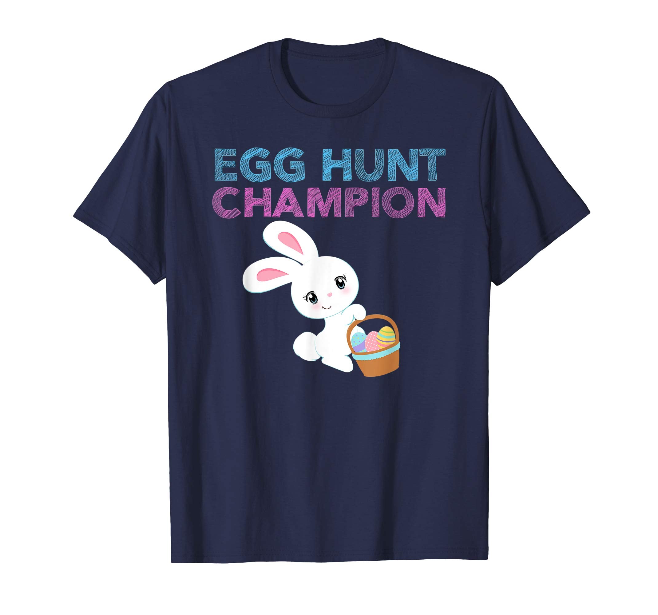 EASTER EGG HUNT CHAMPION Bunny T-Shirt Girls Kids Toddlers