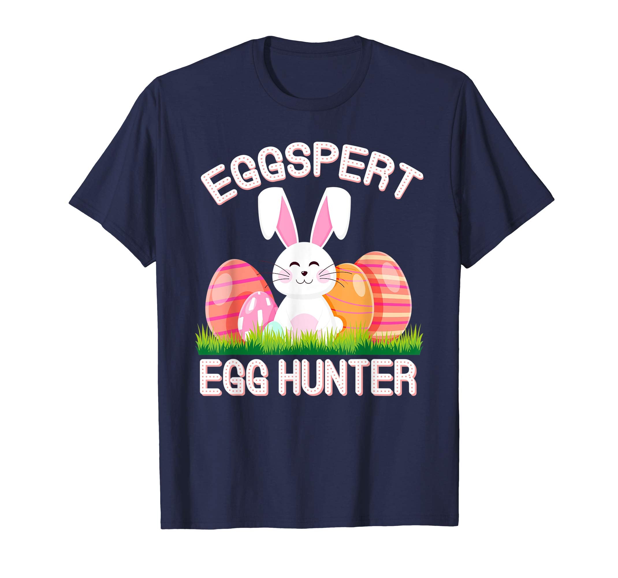 Eggspert Egg Hunter Easter TShirt Boys Girls Cool Bunny