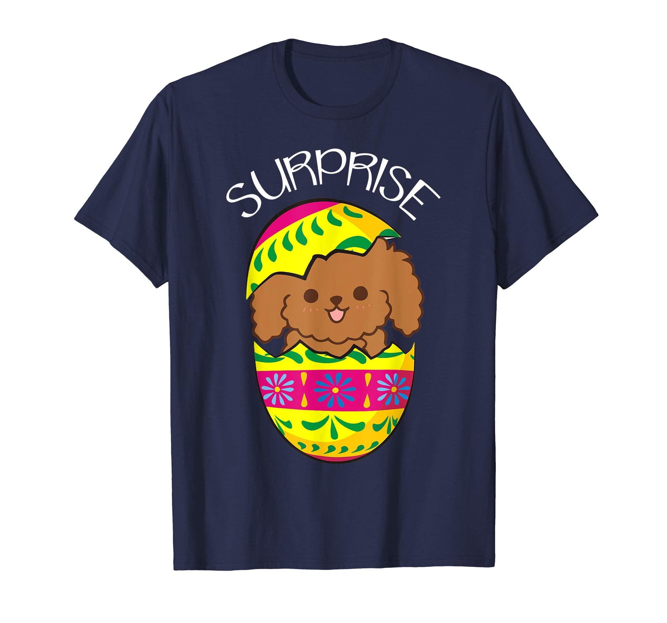 Funny Cute Puppy Poodle Hatches Easter Egg Easter T-Shirt