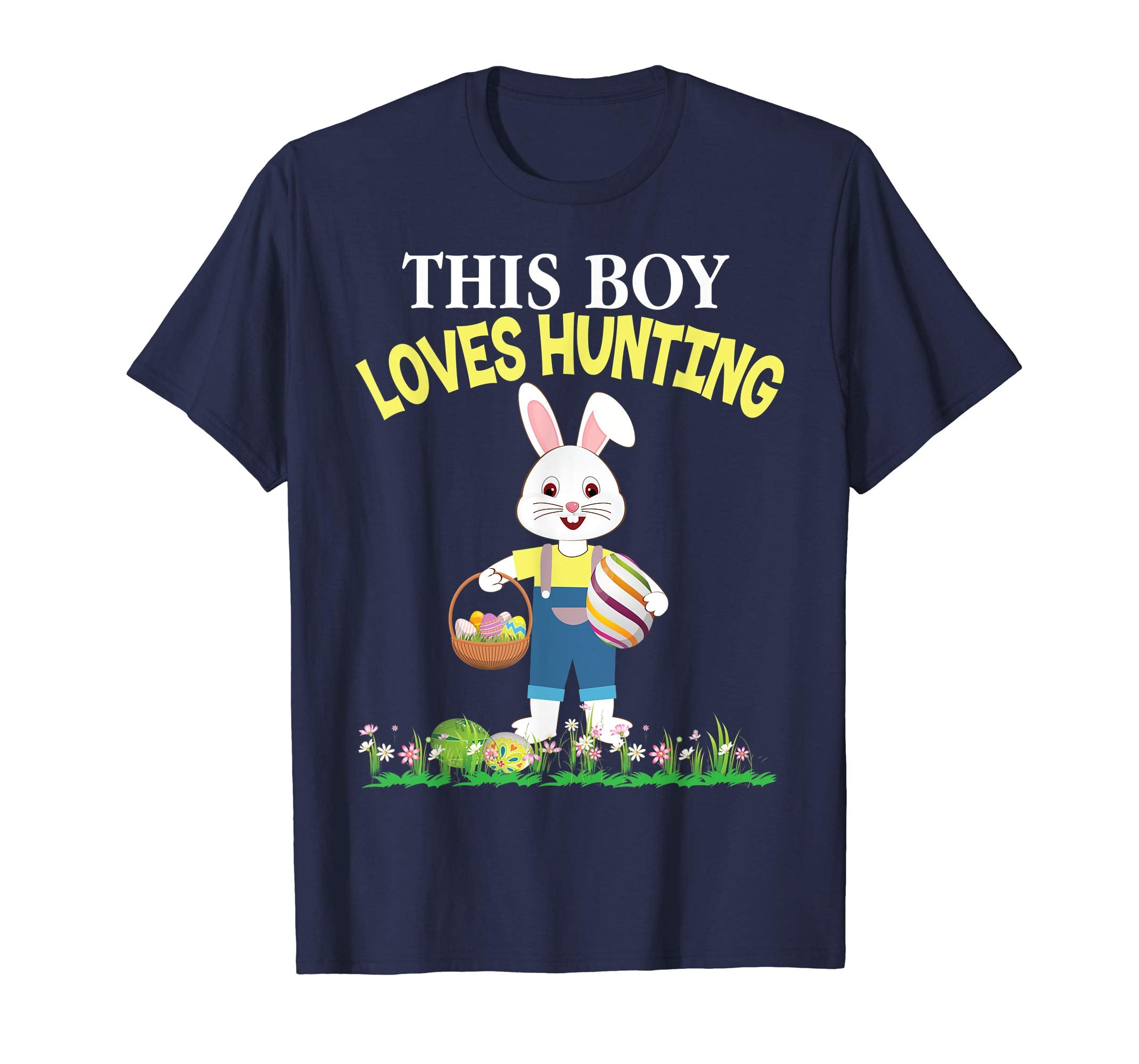 This Boy Loves Eggs Hunting Bunny Easter Day T-Shirt