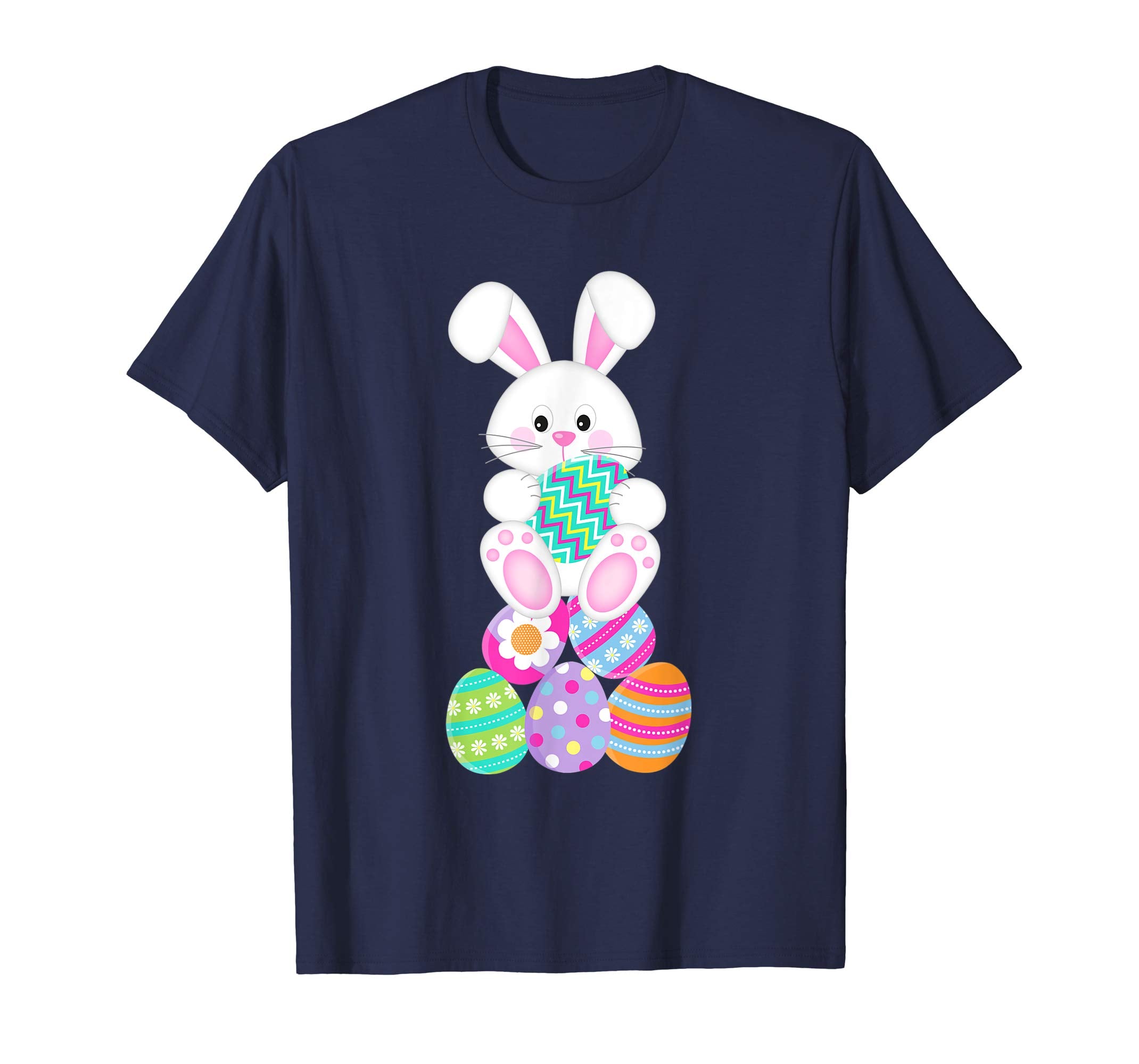 Happy Easter Shirt Cute Bunny &amp; Colorful Eggs Easter Gift
