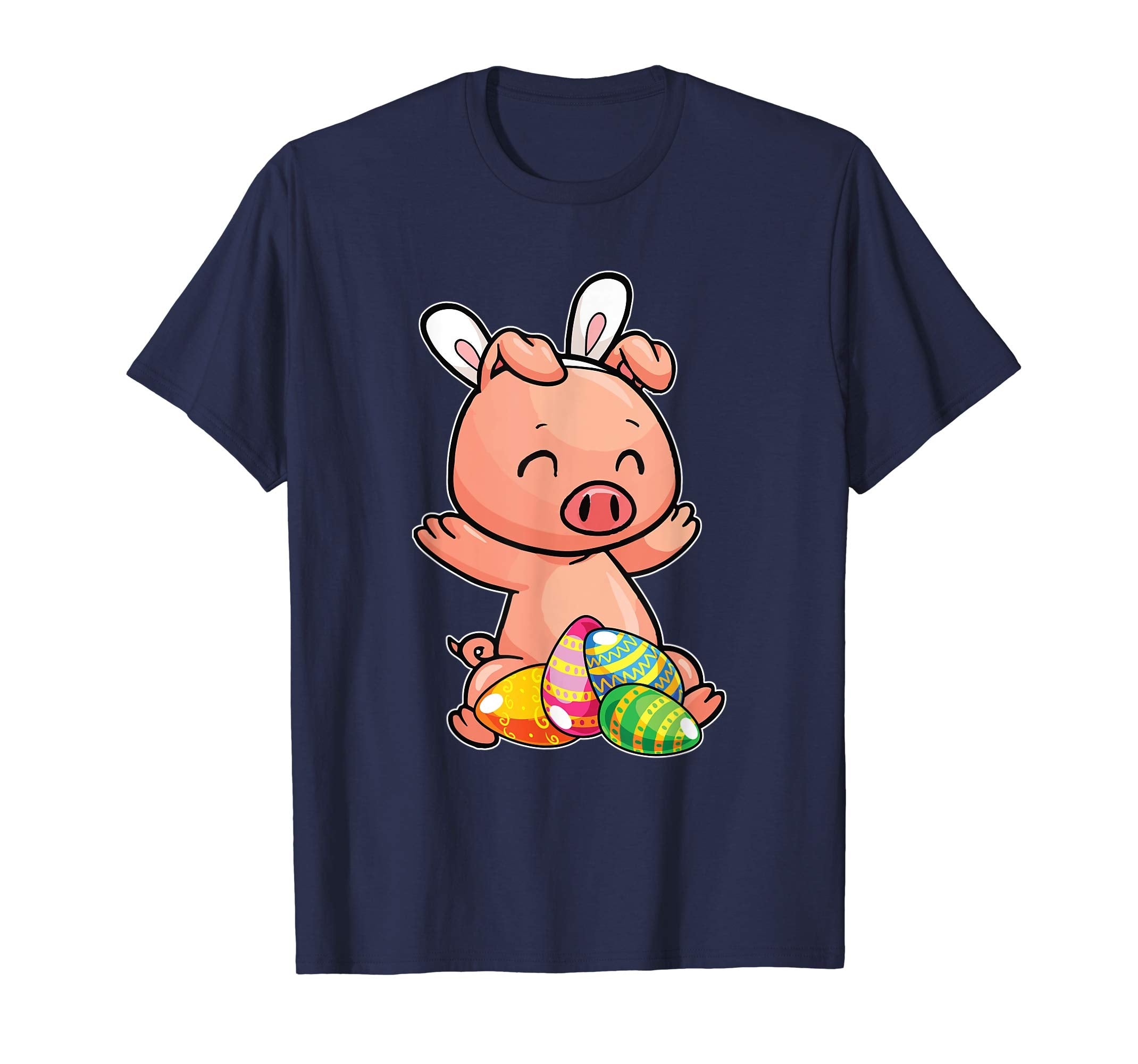 Pig And Bunny Rabbit Hat Funny Easter Eggs Gift T-Shirt