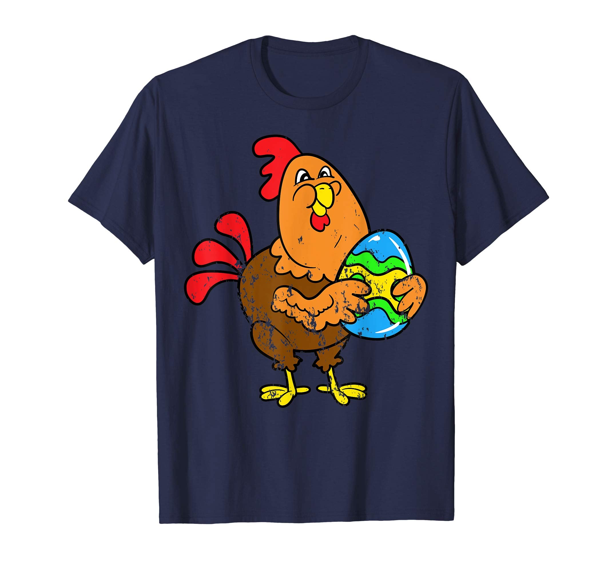Retro Vintage Grunge Funny Cute Easter Egg Chicken T-Shirt
