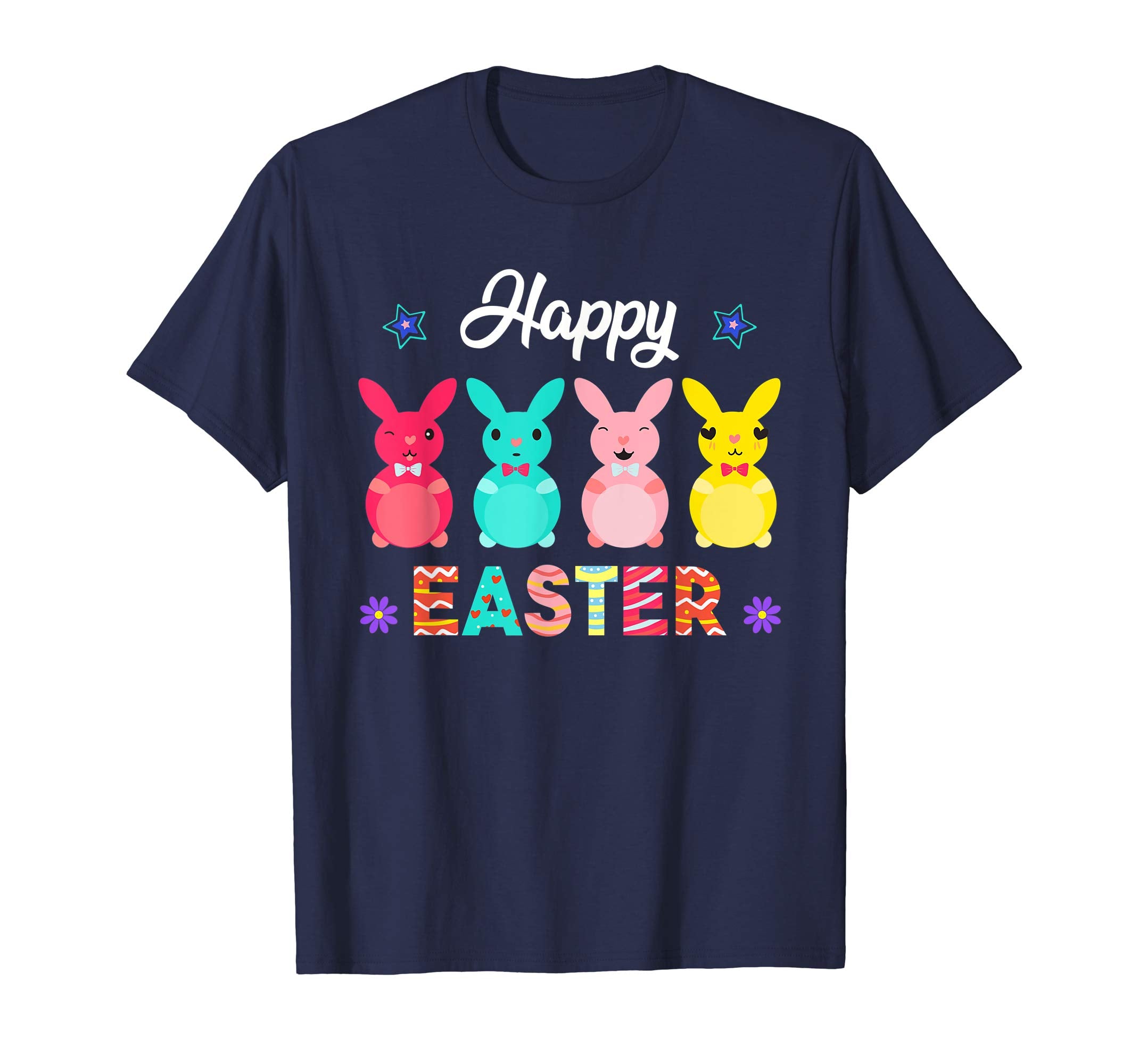 Happy Easter Real Bunny T Shirt Colorful Egg Hunt