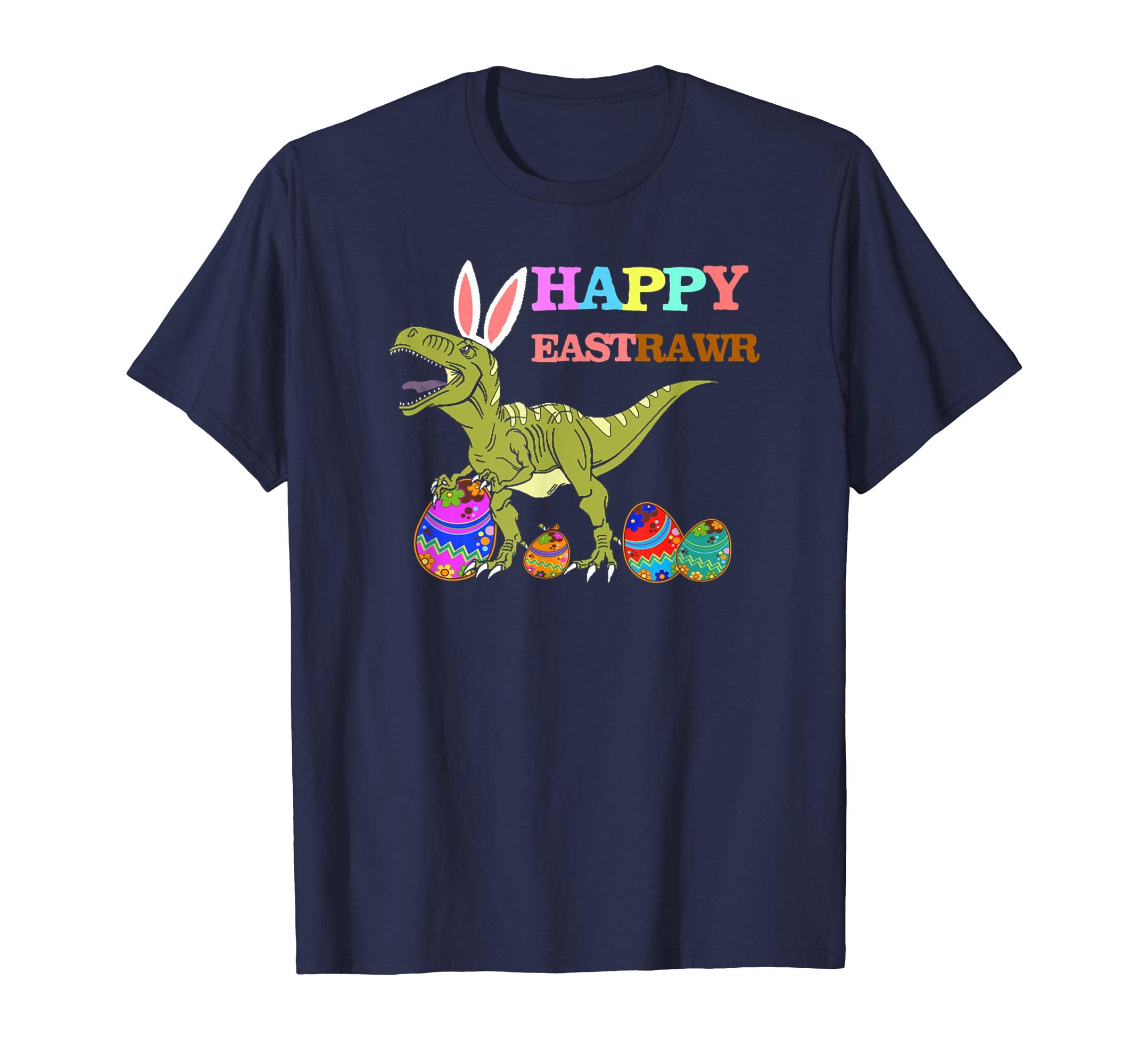 Happy Eastrawr T Rex Dinosaur Easter Bunny Egg Shirt Kids