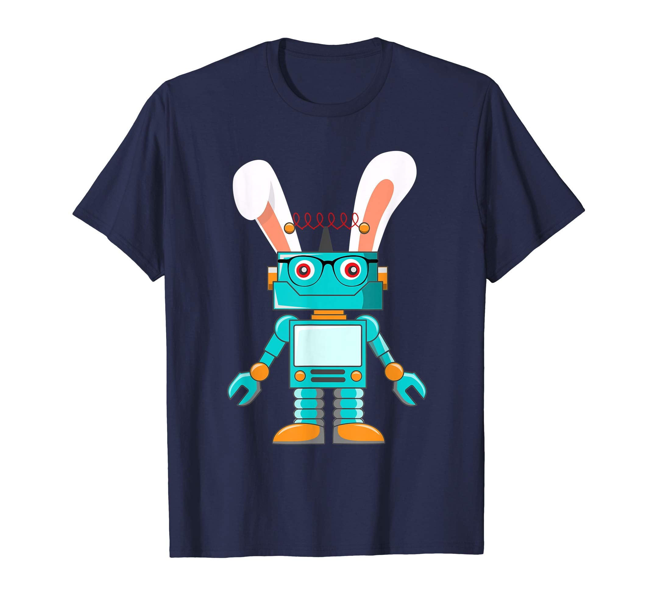 Robot Easter Bunny Funny T-shirt For Women Men Kids