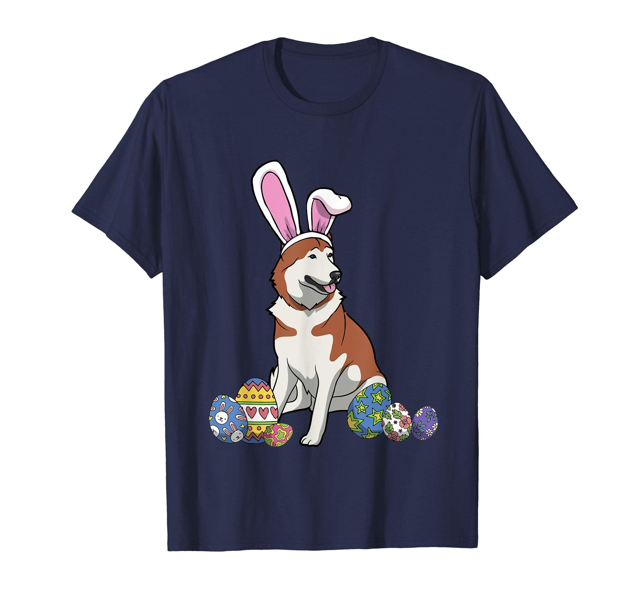 Funny Akita Dressed As Easter Bunny With Rabbit Ears T-Shirt
