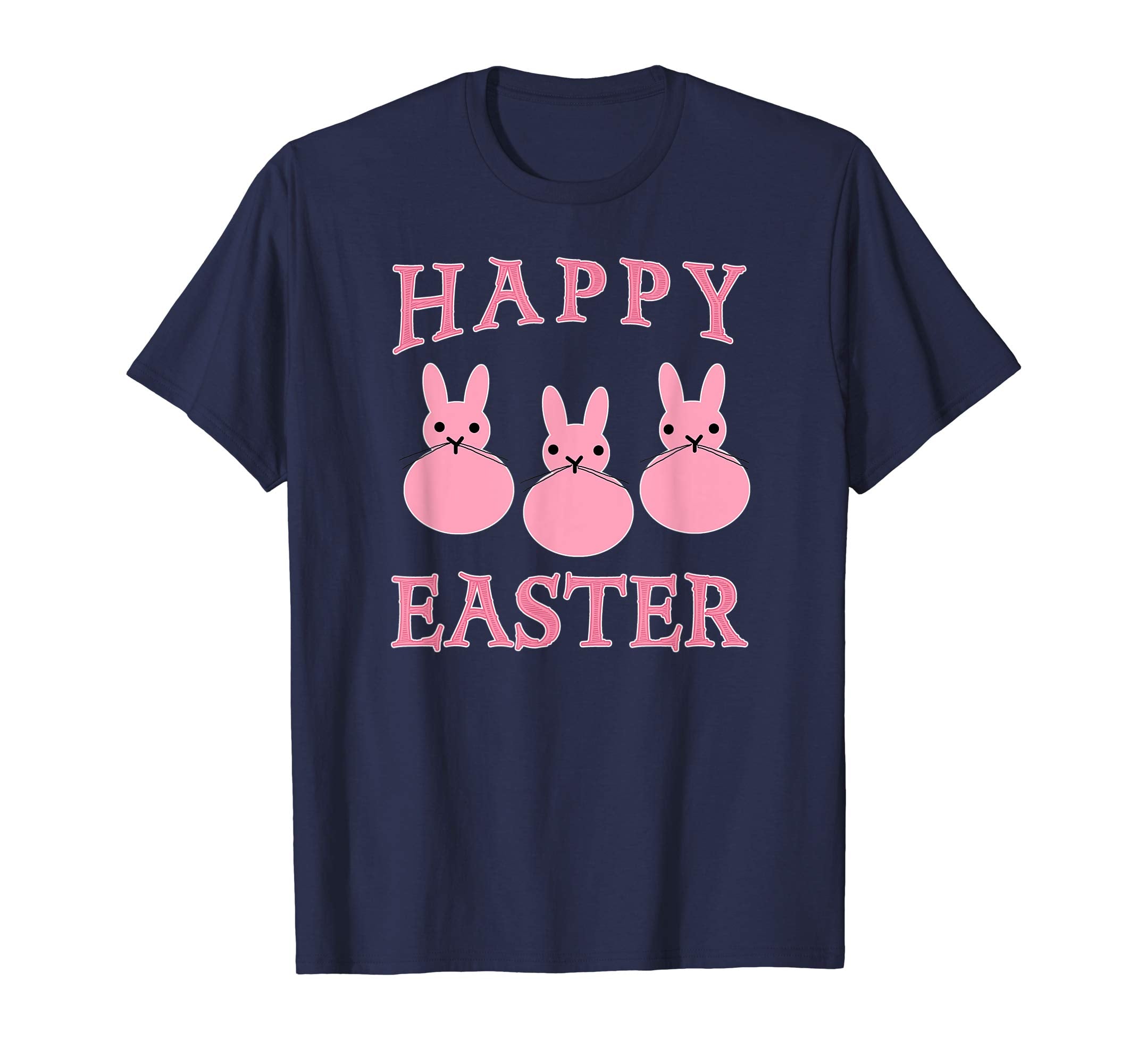HAPPY EASTER T-shirt THREE BUNNIES PINK
