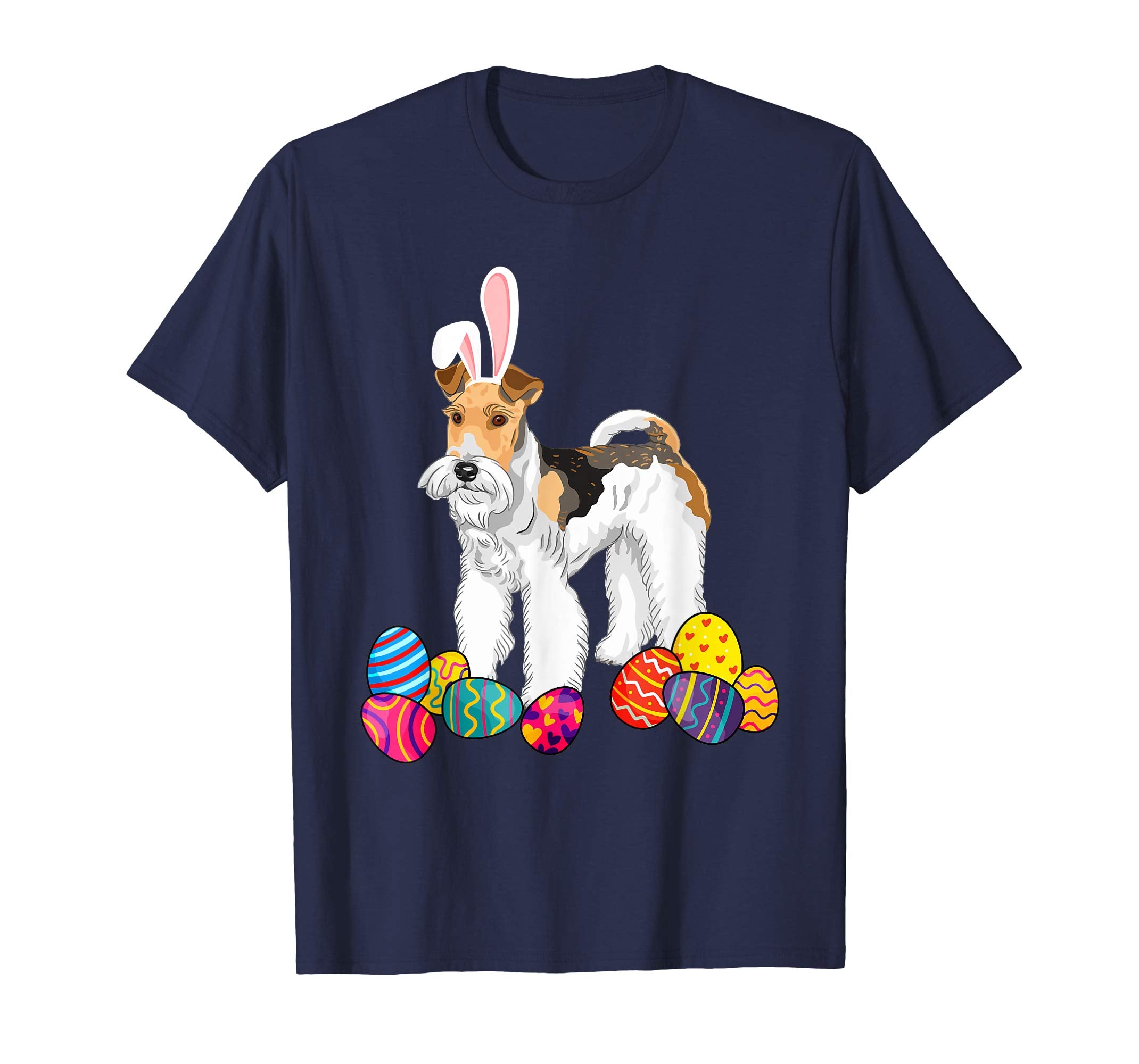 Wire Fox Terrier Bunny Ear With Egg Easter Easter Day Shirt