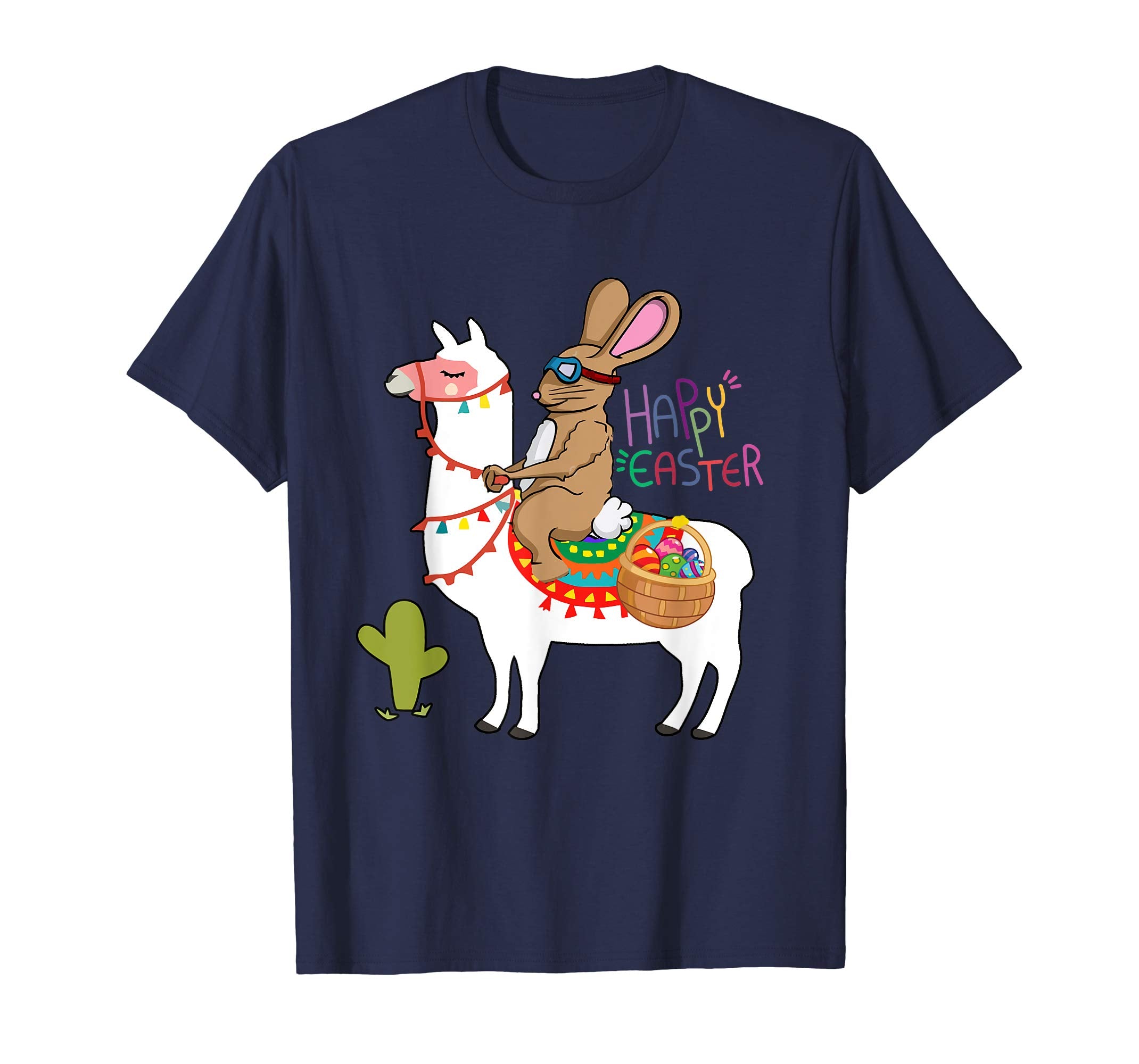Happy Easter Shirt Bunny Ridding Llama Funny Easter