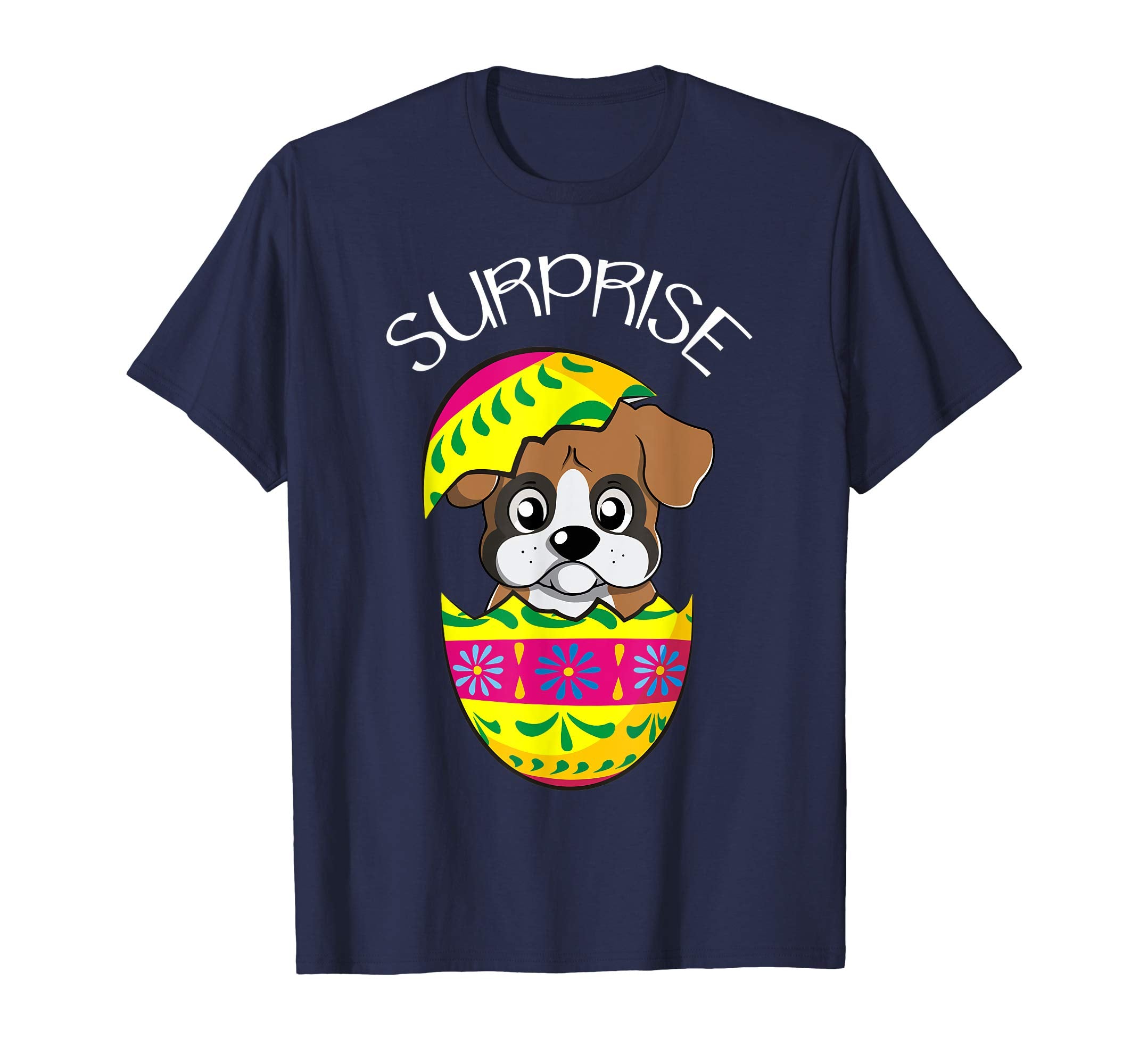 Funny Cute Puppy Boxer Hatches Easter Egg Easter T-Shirt