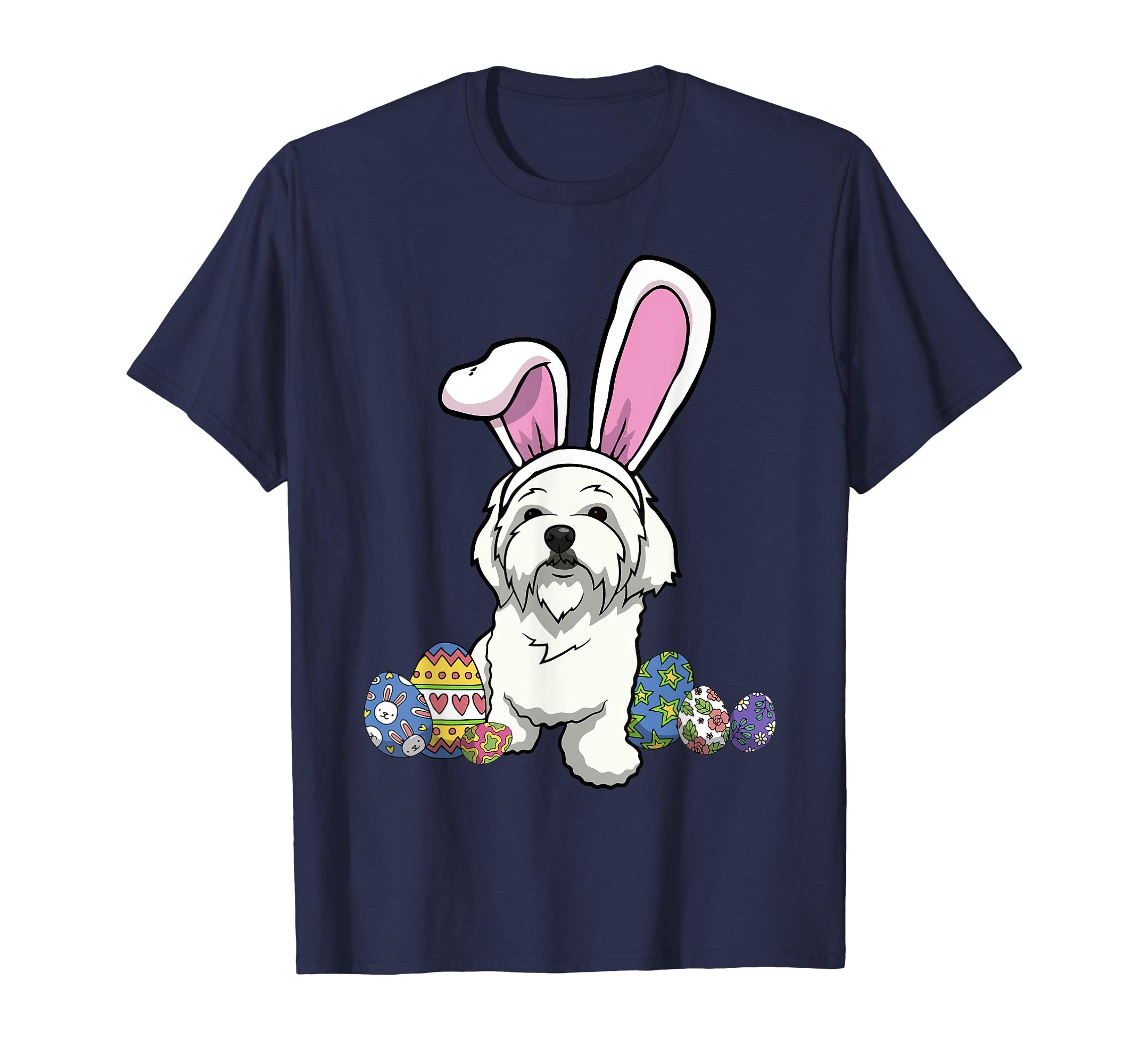 Maltese Dressed As Easter Bunny With Rabbit Ears T-Shirt
