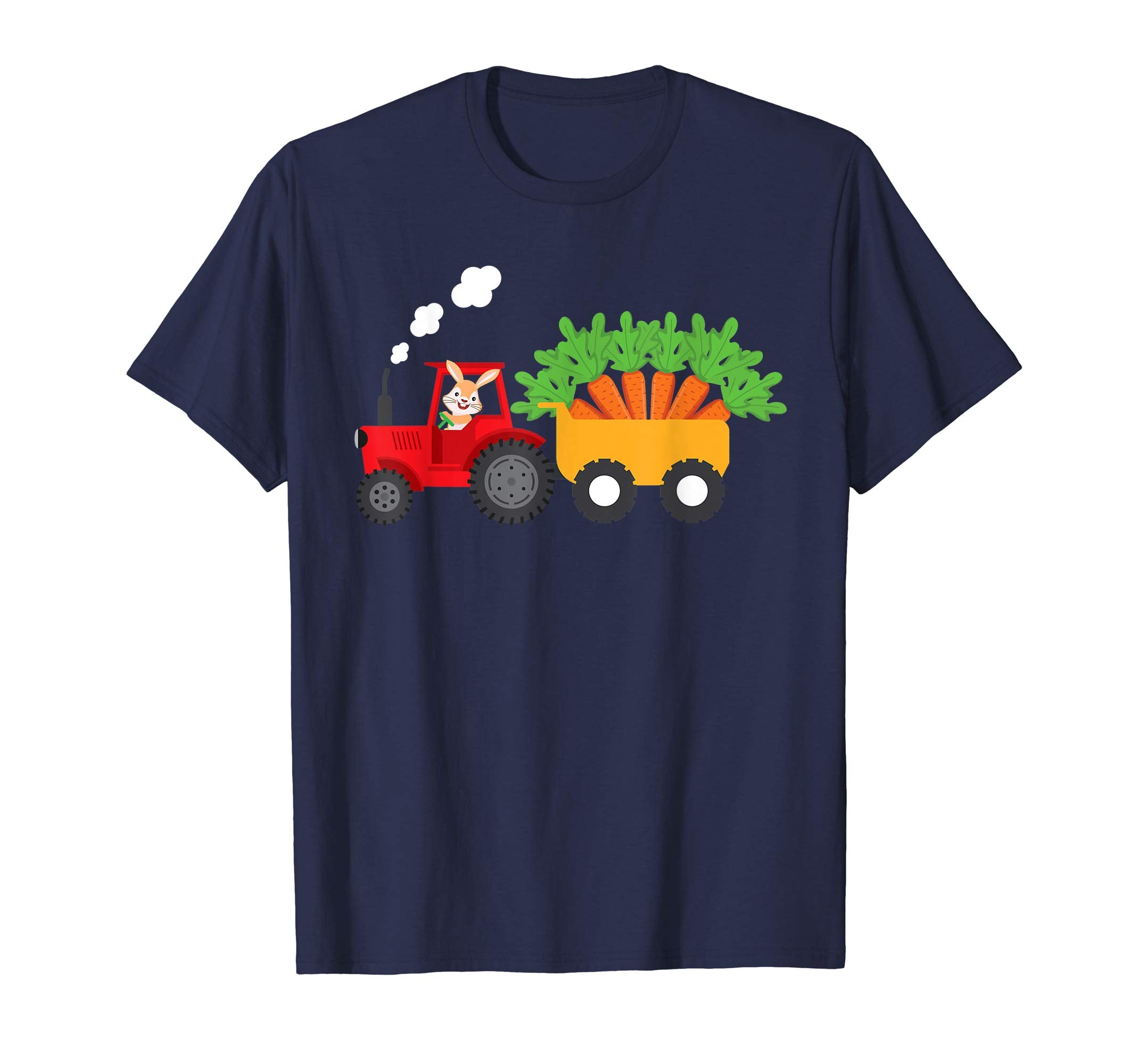 Bunny Tractor Carrying Carrots Easter Day T-Shirt