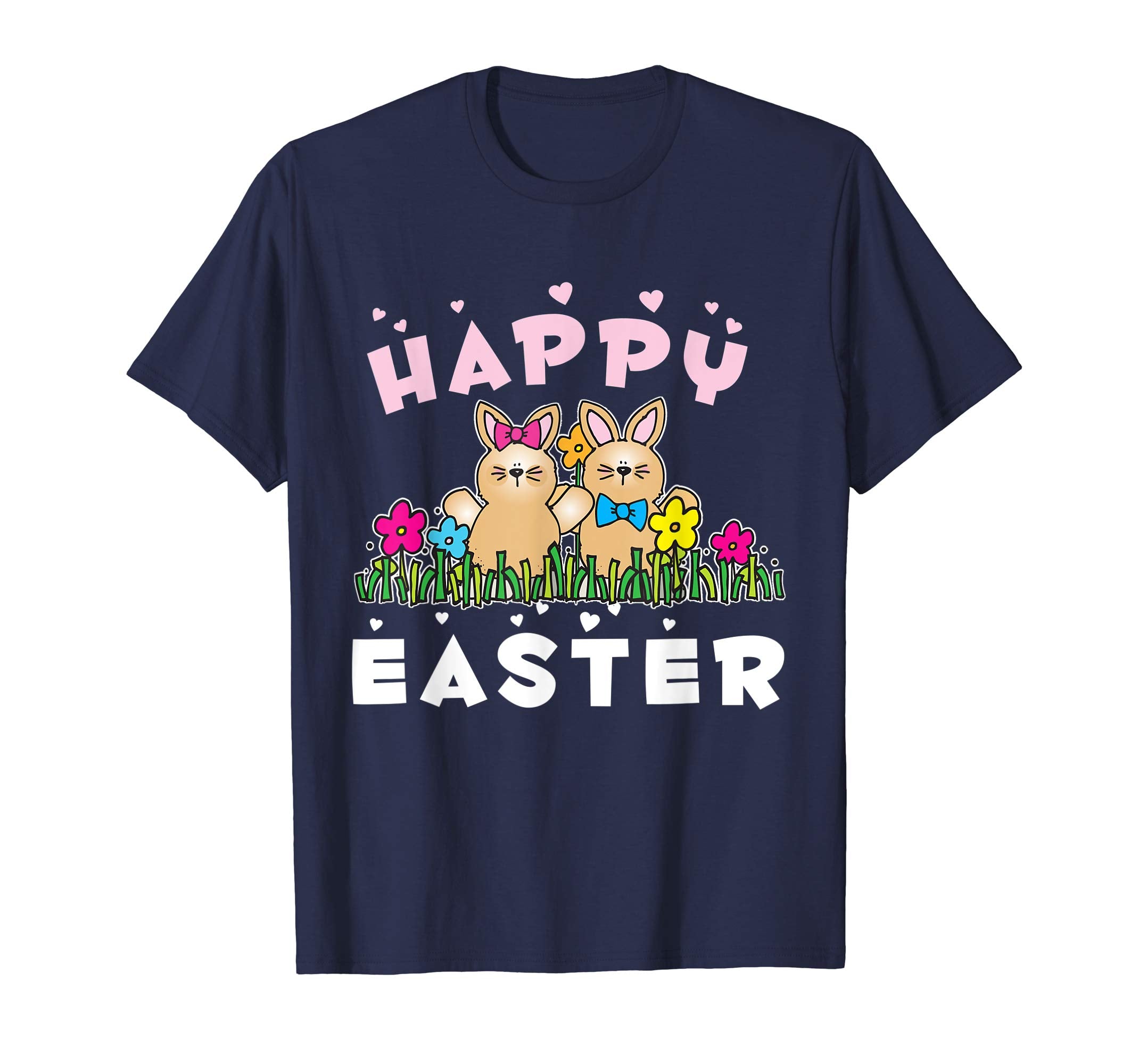 Happy Easter Bunny Tee shirt with Easter Eggs Tee