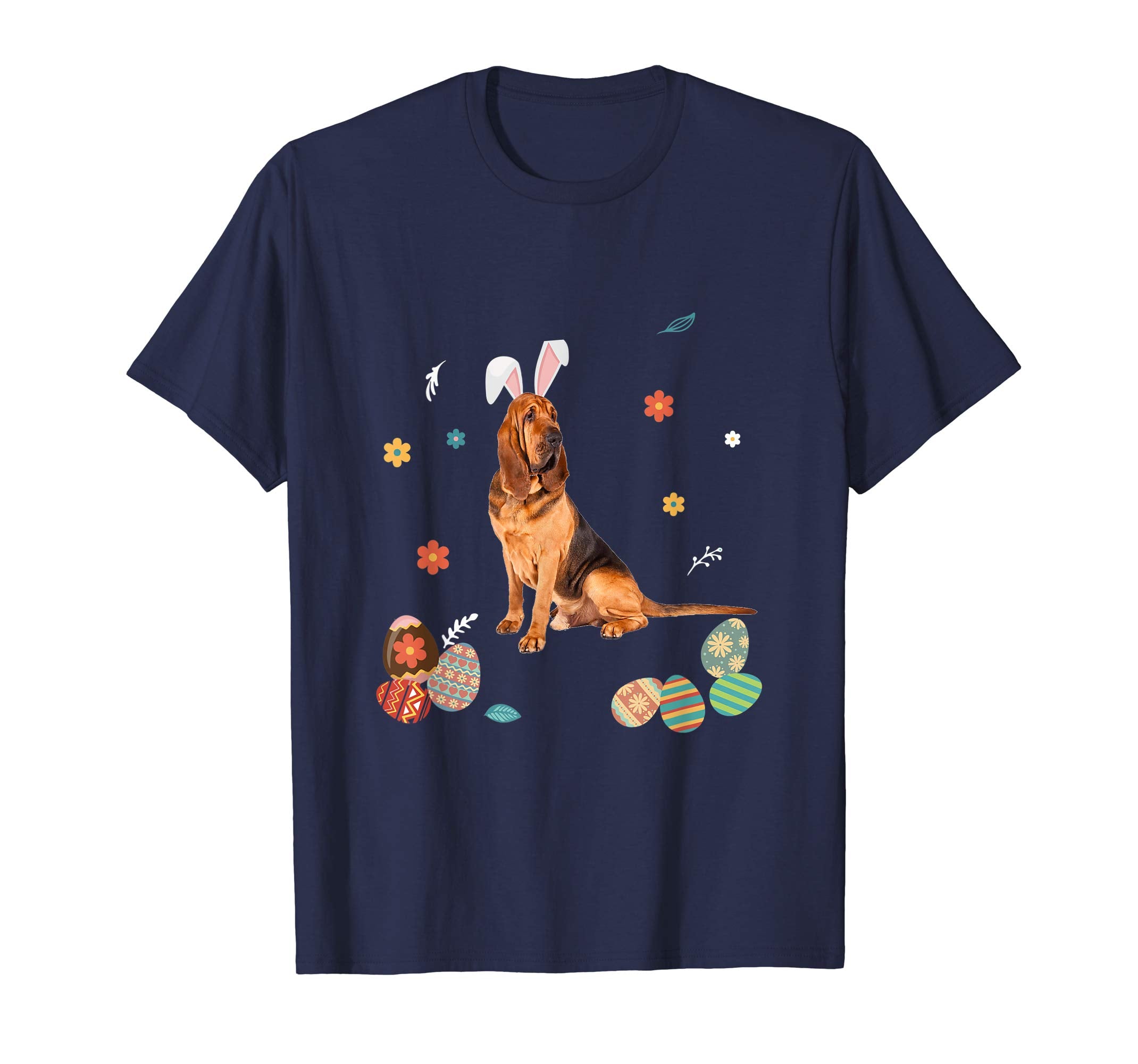 Bloodhound Bunny Rabbit Happy Easter Day T-Shirt