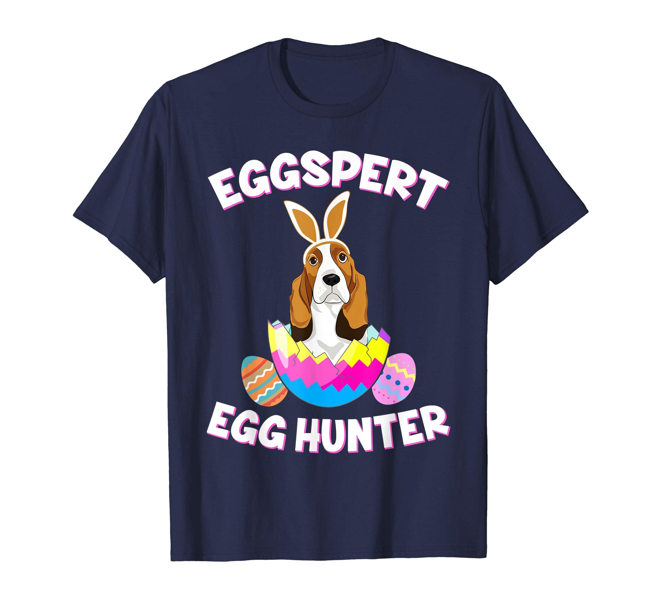 Eggspert Egg Hunter Easter Funny Basset Hound T Shirt