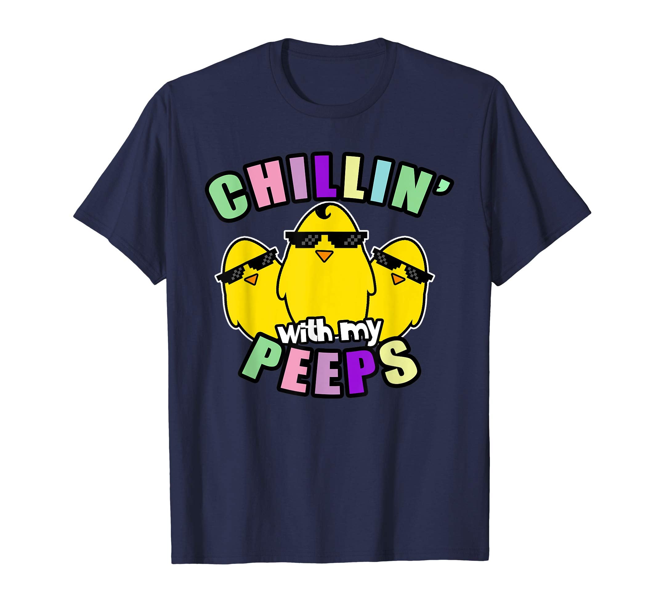 Easter Shirt For Boys Girls Chillin With My Peeps Tshirt
