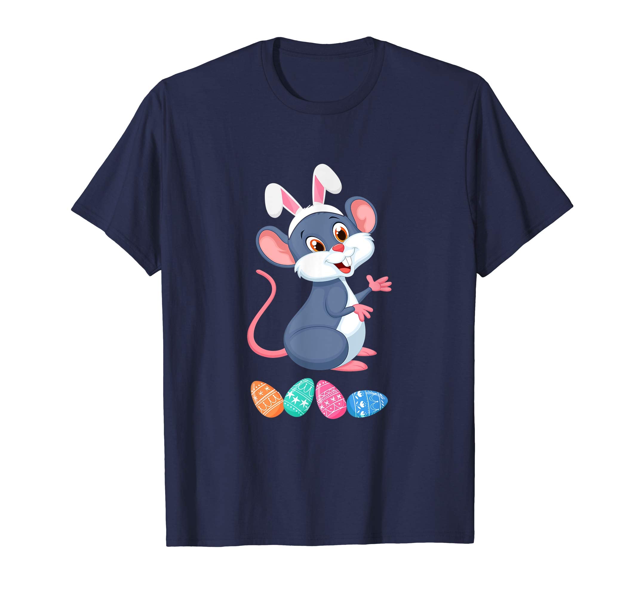 Funny Easter Mouse With Bunny Ears And Eggs T Shirt