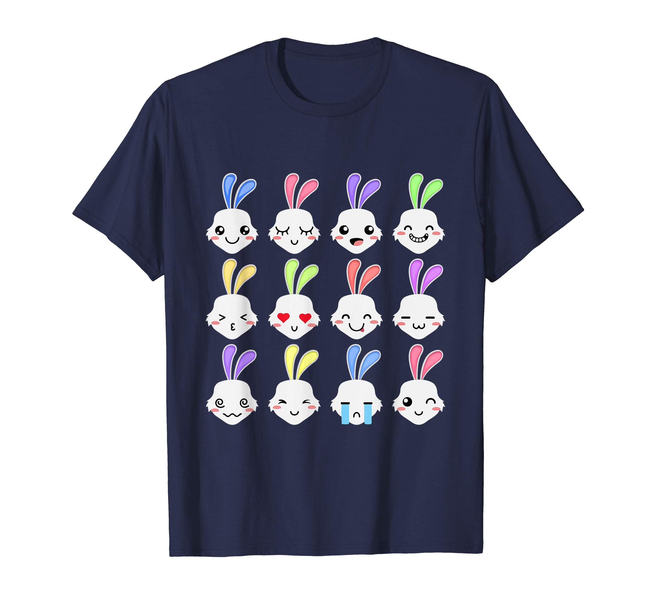 Funny Emoji Easter Bunny Faces Cute Rabbit Easter T-Shirt