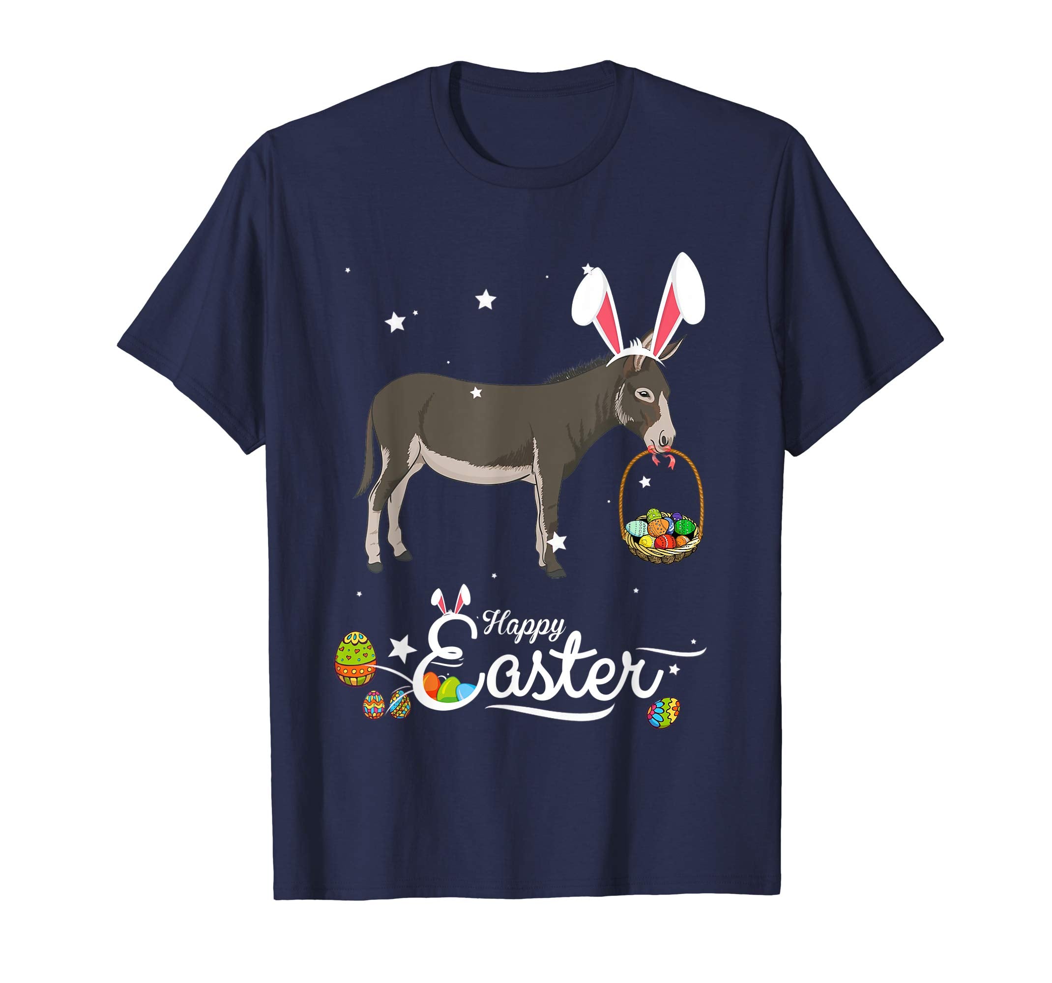 Cute Easter Donkey with Bunny Ears and Eggs T Shirt
