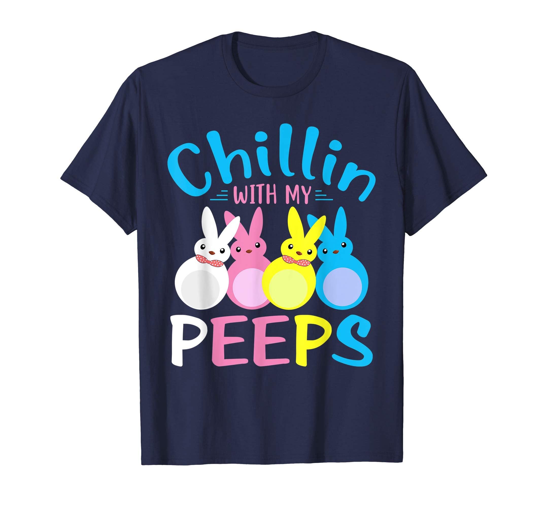 Funny Chillin With My Peeps Easter Kids Boys Girls T-Shirt.