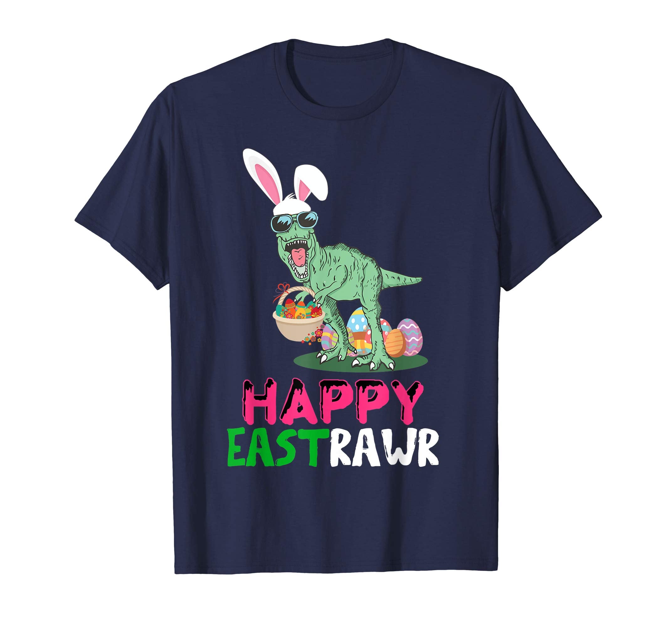 Cute Happy Eastrawr T Rex Dinosaur- Bunny Easter Egg T shirt