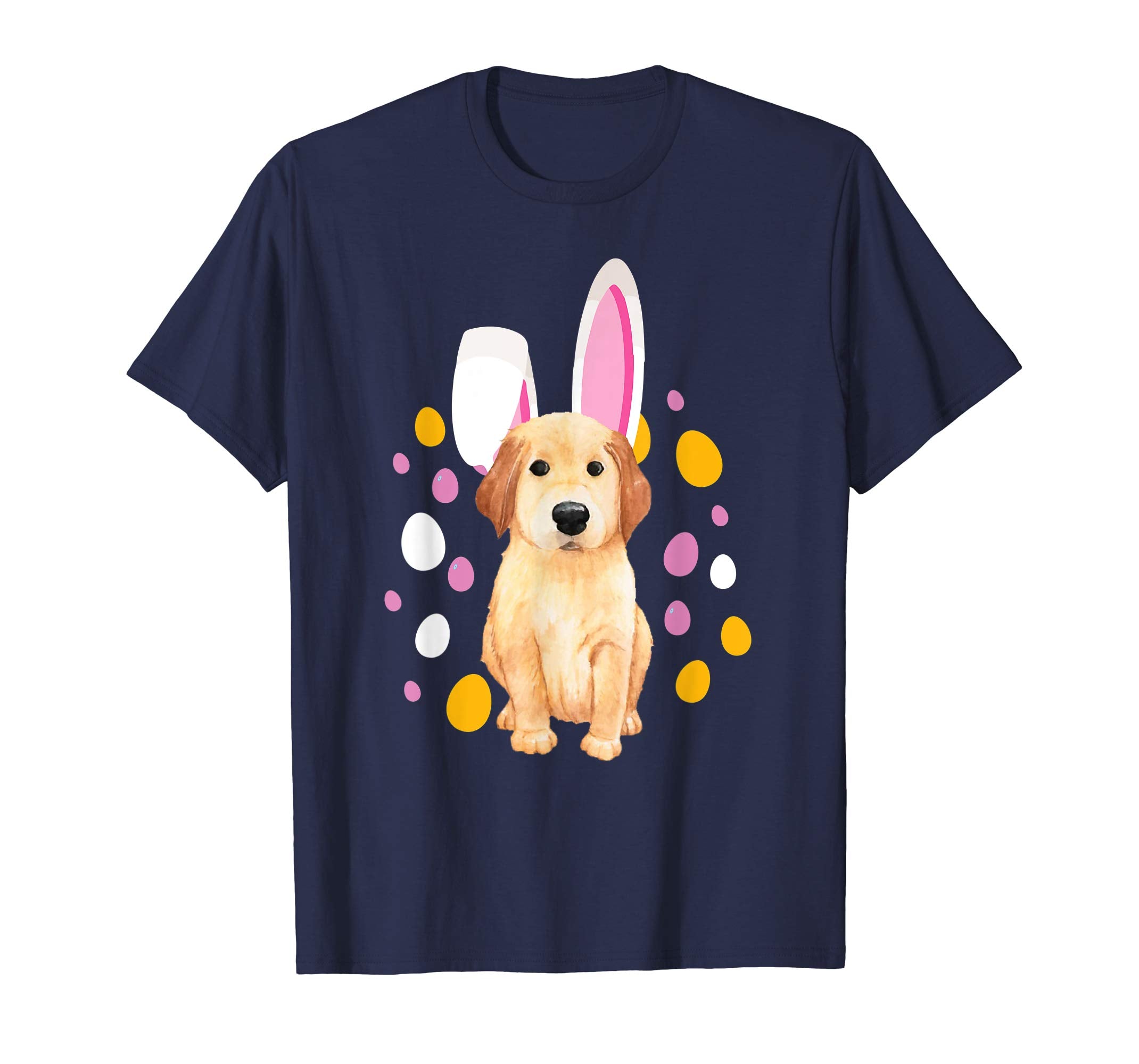 Golden Retriever Bunny Hat Rabbit Easter Eggs Shirt