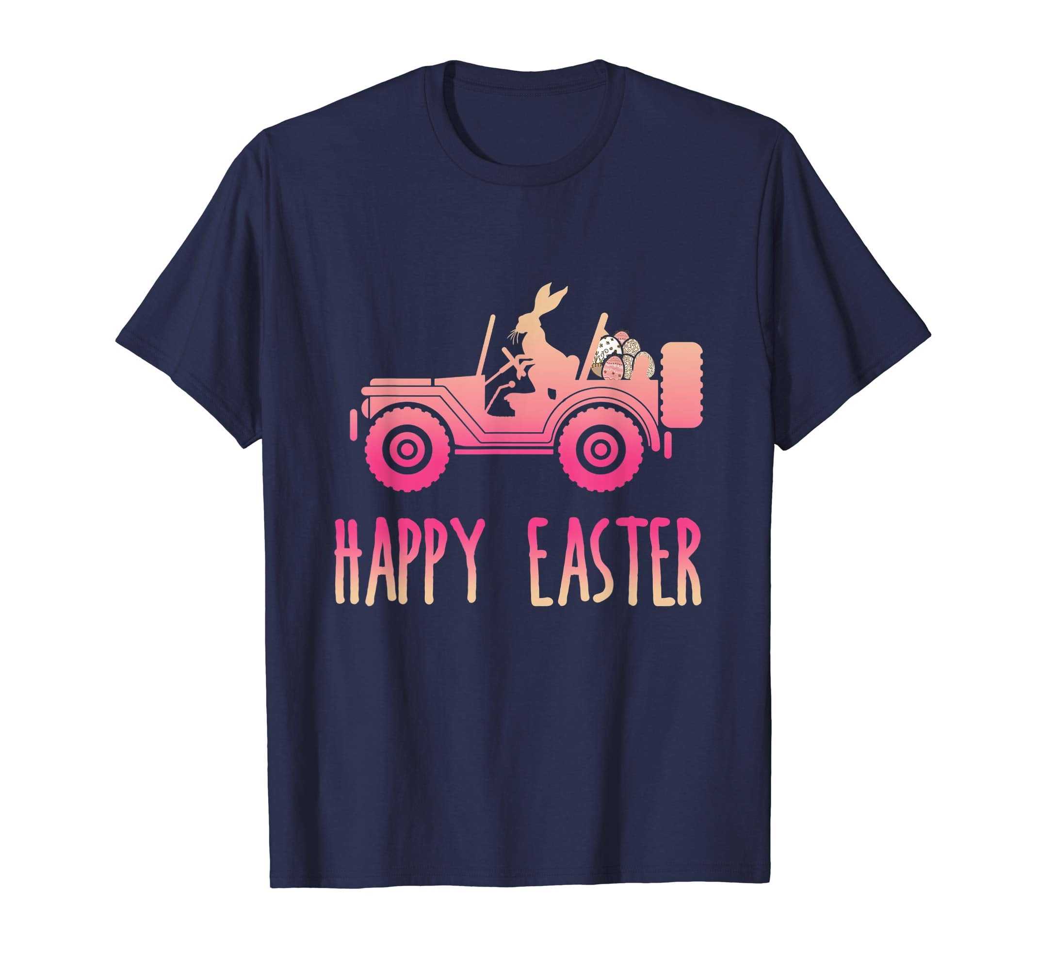 Jeep Happy Easter Bunny with Long Ears Eggs Shirt