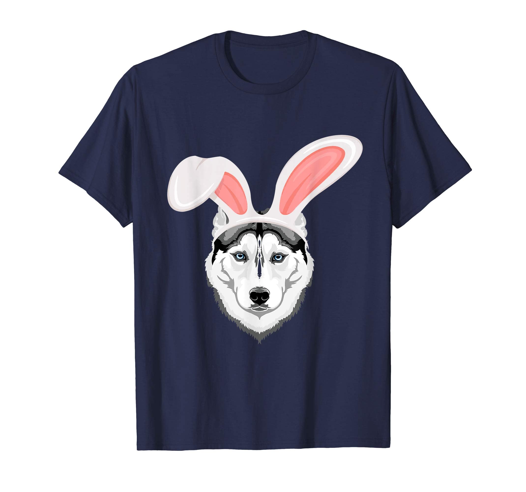 Siberian Husky Dressed As Easter Bunny Rabbit Ears T-Shirt