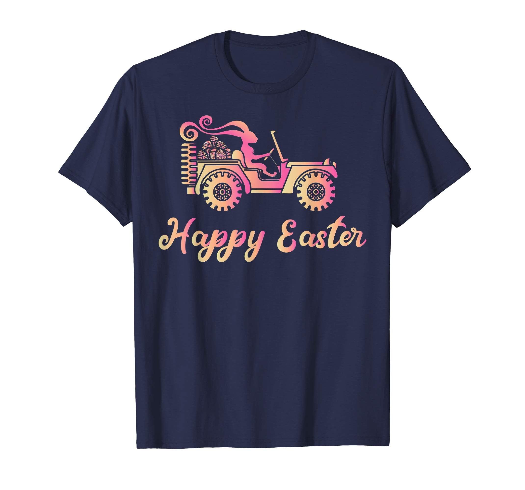 Jeep Happy Easter Bunny with Long Ears Eggs Shirt