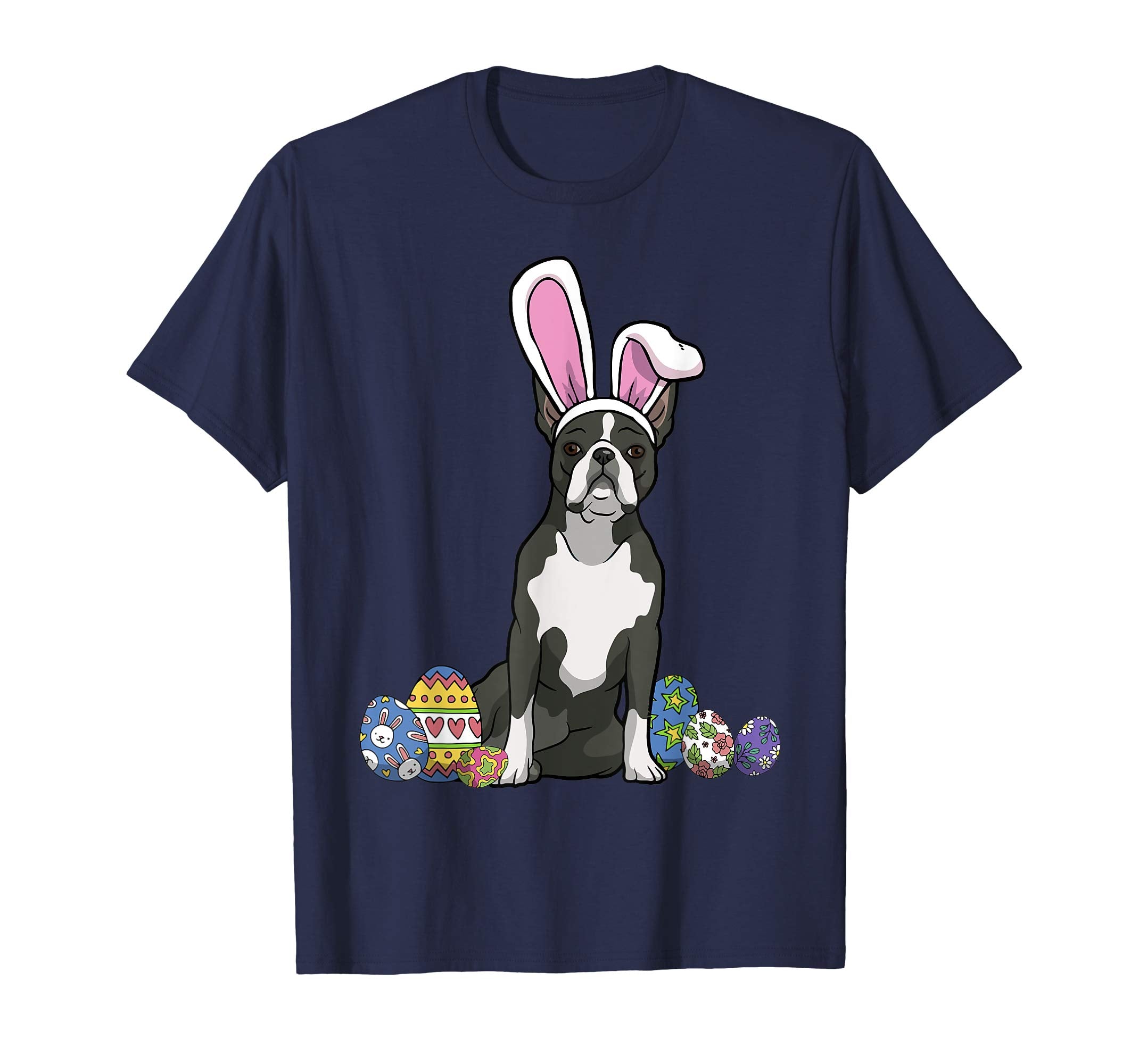 Boston Terrier Dressed As Easter Bunny Rabbit Ears T-Shirt