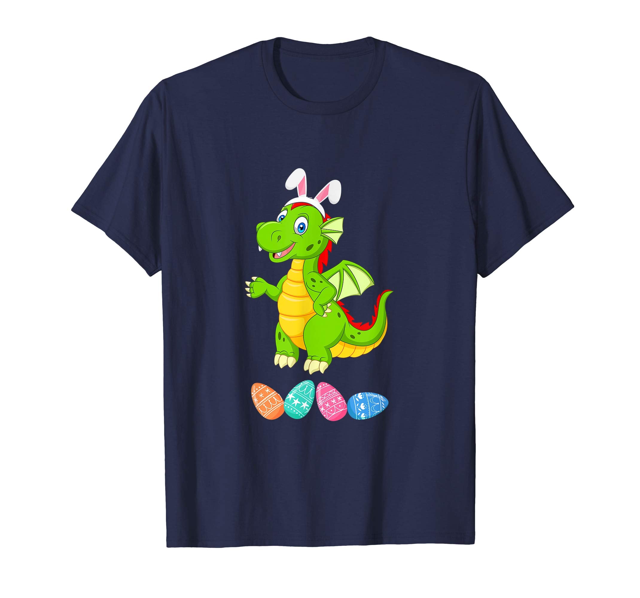 Funny Easter Dragon With Bunny Ears And Eggs T Shirt