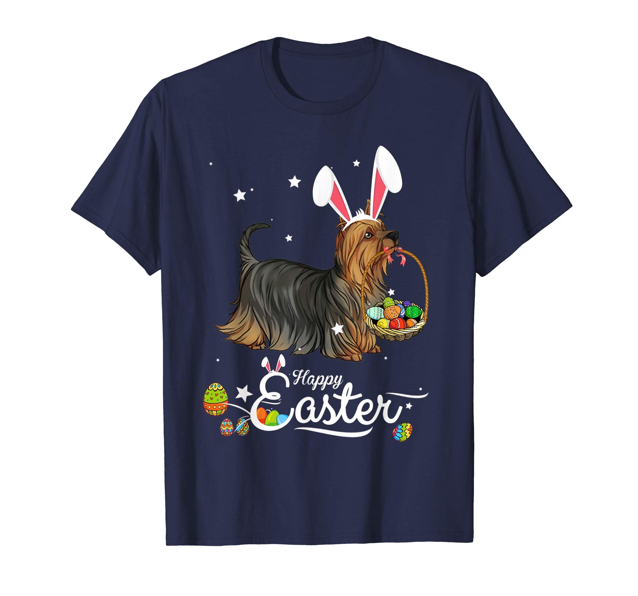 Silky Terrier Dog With Bunny Hat Easter Costume T Shirt
