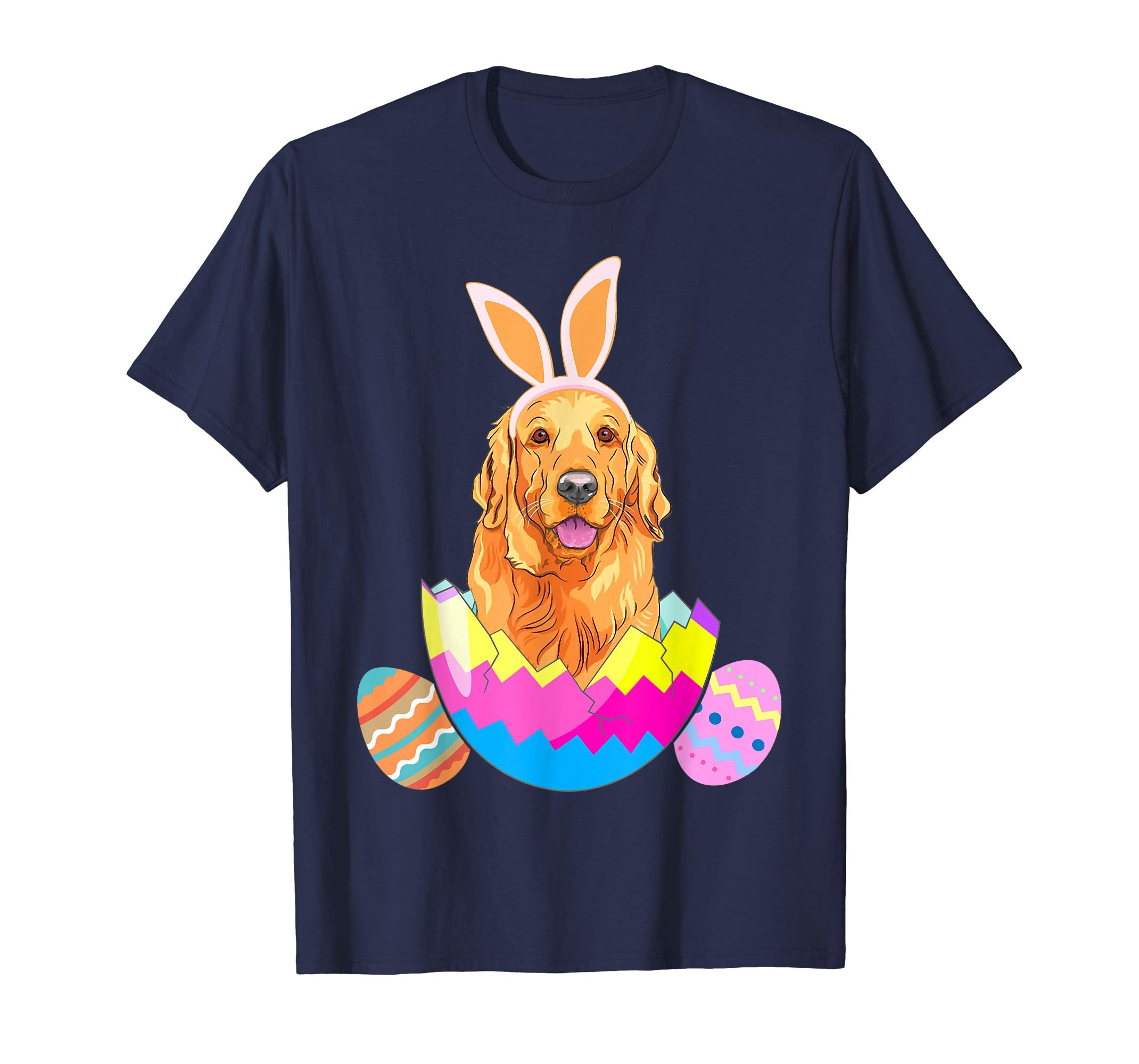 Golden Retriever Wearing Easter Bunny Ears Funny Dog T Shirt