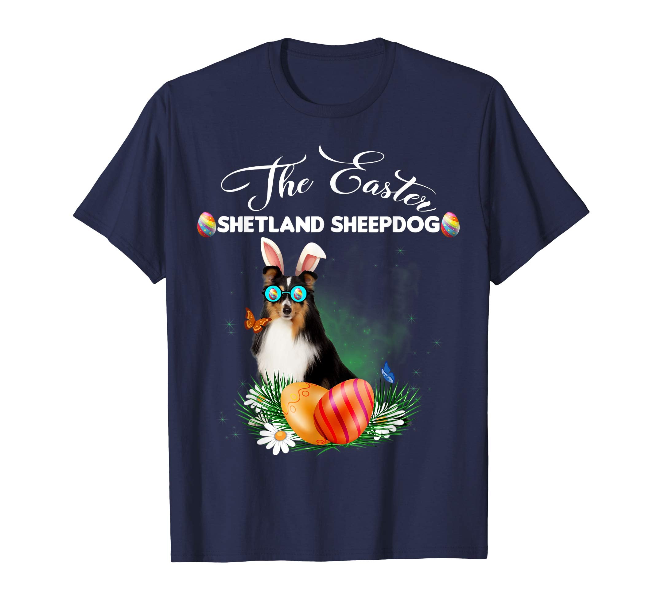 Shetland Sheepdog Bunny Easter Day Dog Gifts T-Shirt