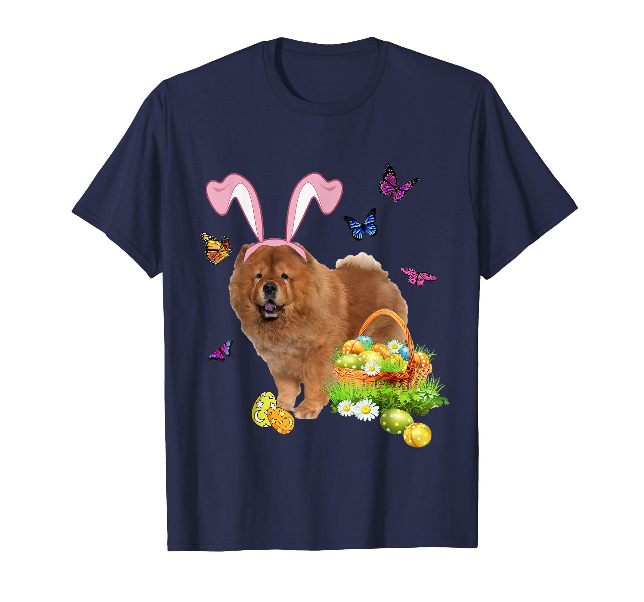 Chow Chow Bunny Hat Rabbit Easter Eggs T-Shirt