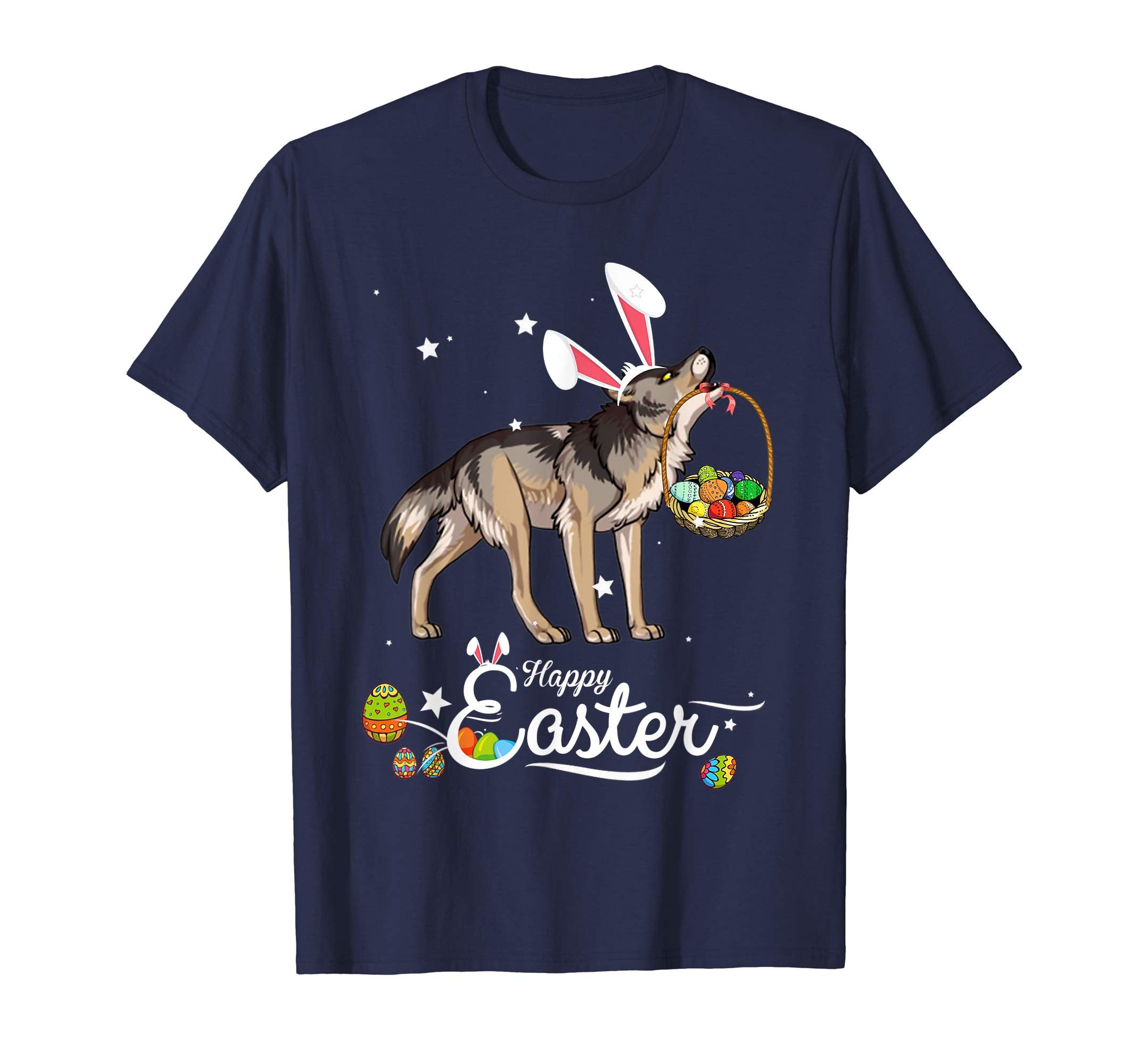 Wolf Dog With Bunny Hat Easter Costume T Shirt