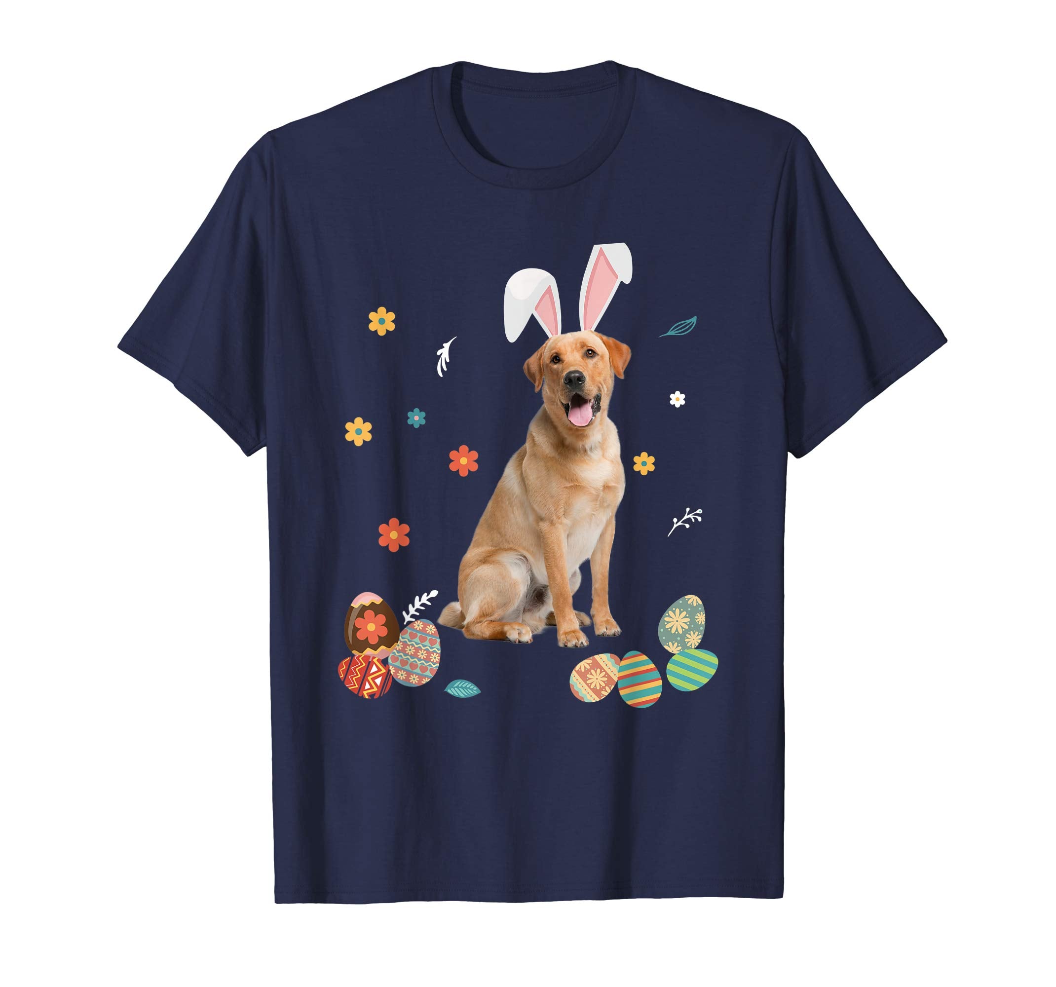 Labrador Retriever Bunny Rabbit Happy Easter Day T-Shirt