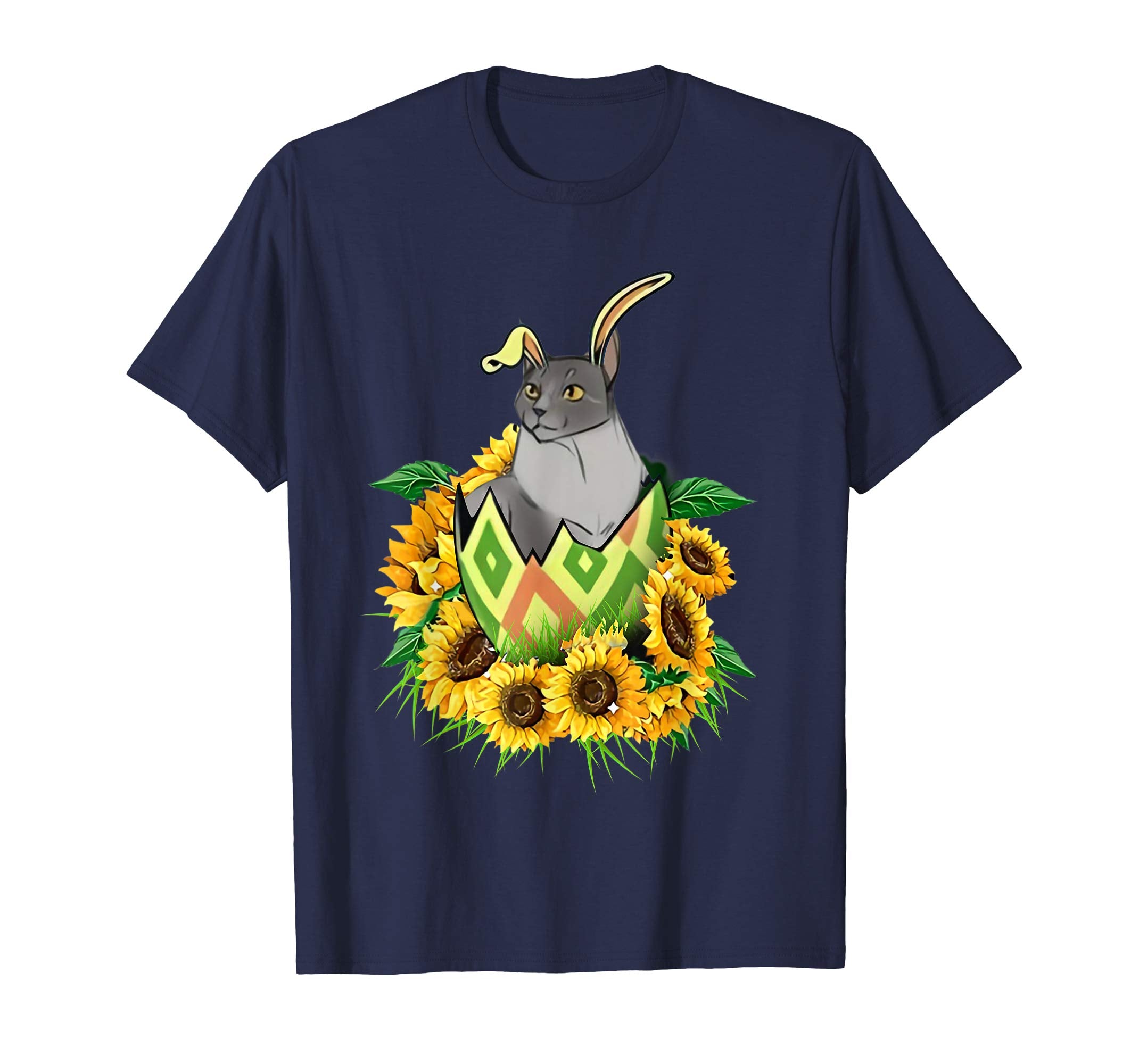 cat sunflower easter shirt