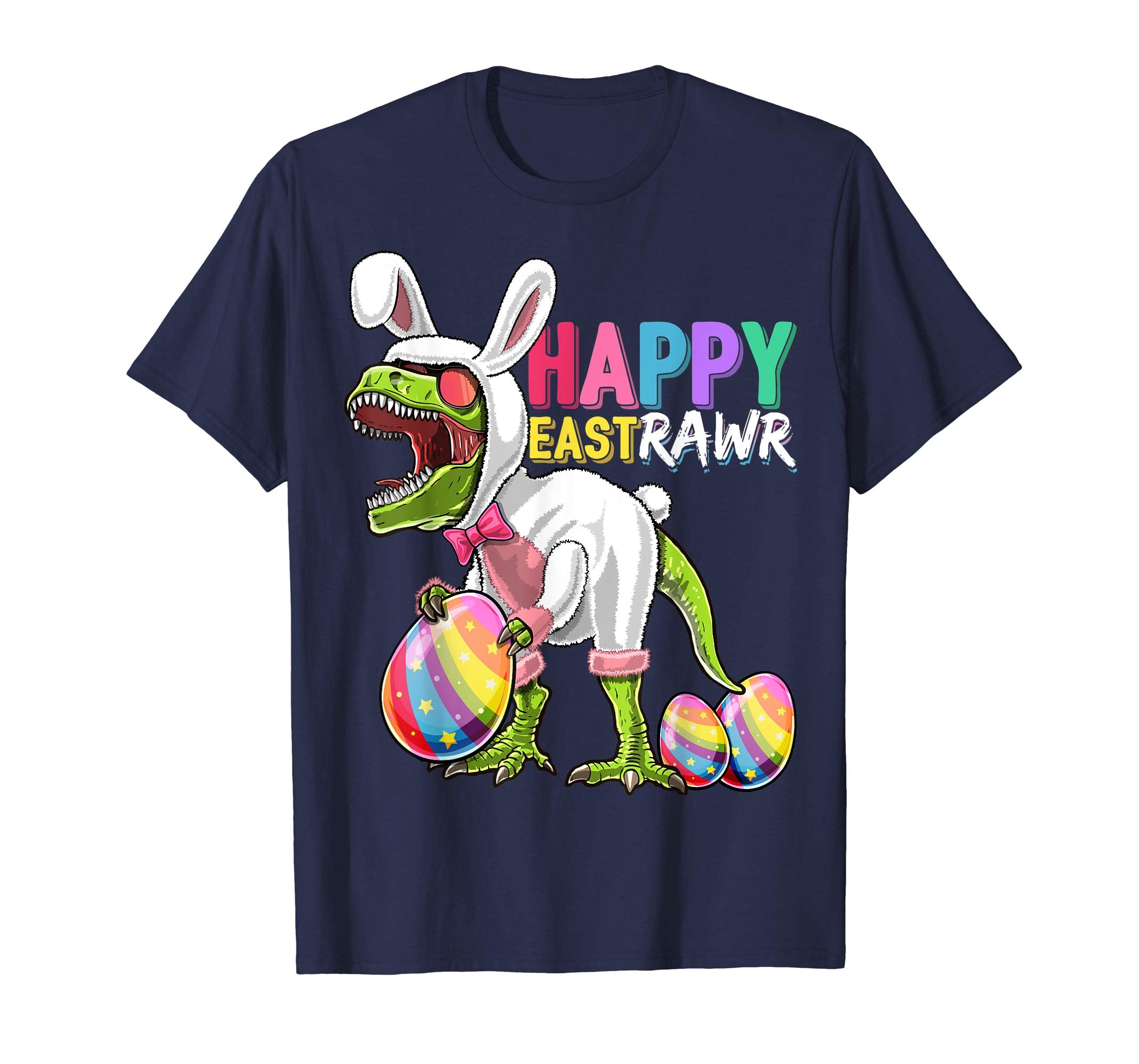 Happy Eastrawr T Rex Dinosaur Easter Bunny Egg Shirt Kids