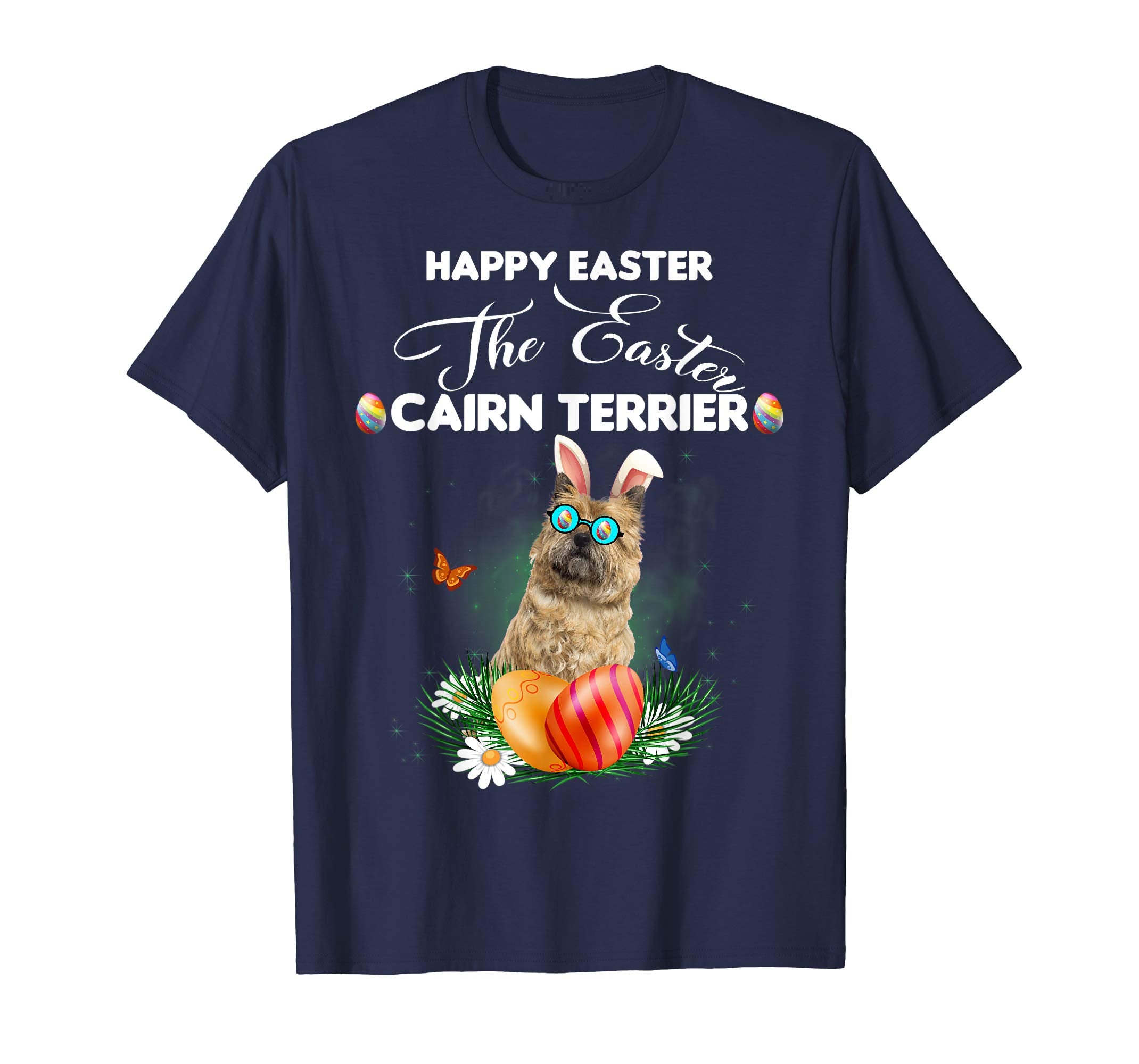 Cairn Terrier Dog Sunglass Bunny Happy Easter Day Tshirt