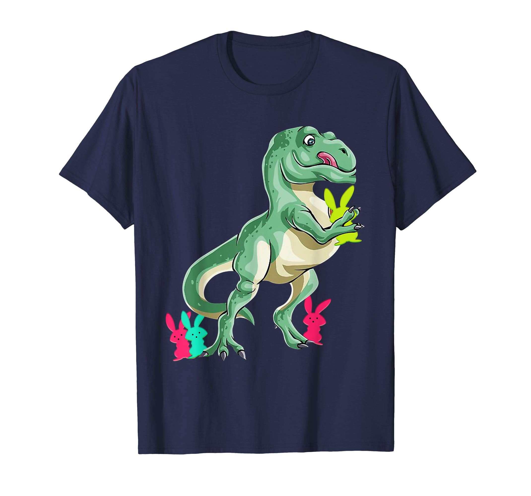 Dinosaur T-rex Eat Bunny Peeps-Happy Easter Day Shirt