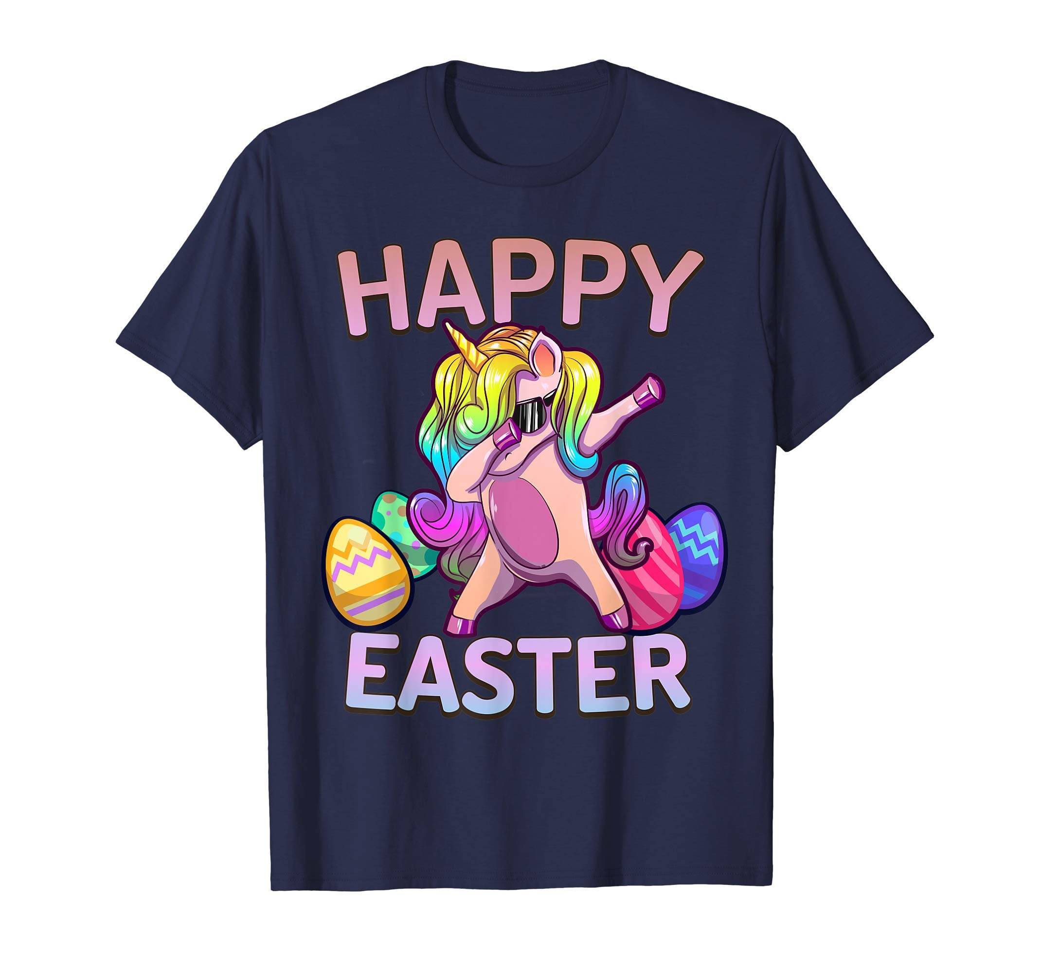 Happy Easter Dabbing Unicorn Eggs Gift T Shirt boys girls