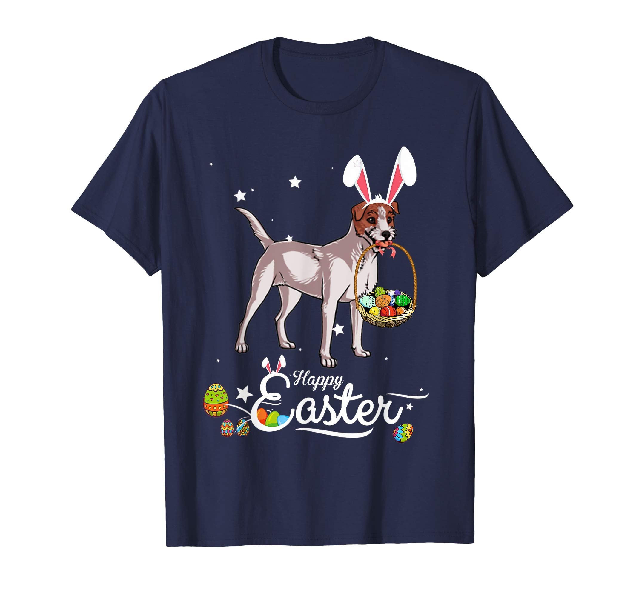 Jack Russell Terrier Dog With Bunny Hat Easter Costume Shirt