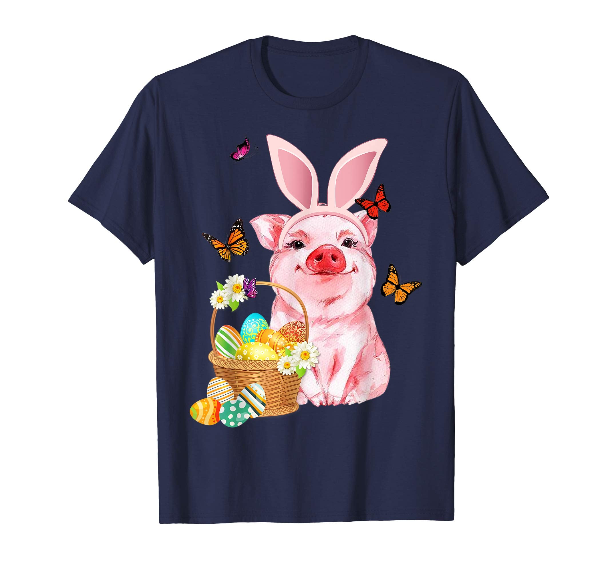 Pig Bunny Hat Rabbit Easter Eggs Shirt