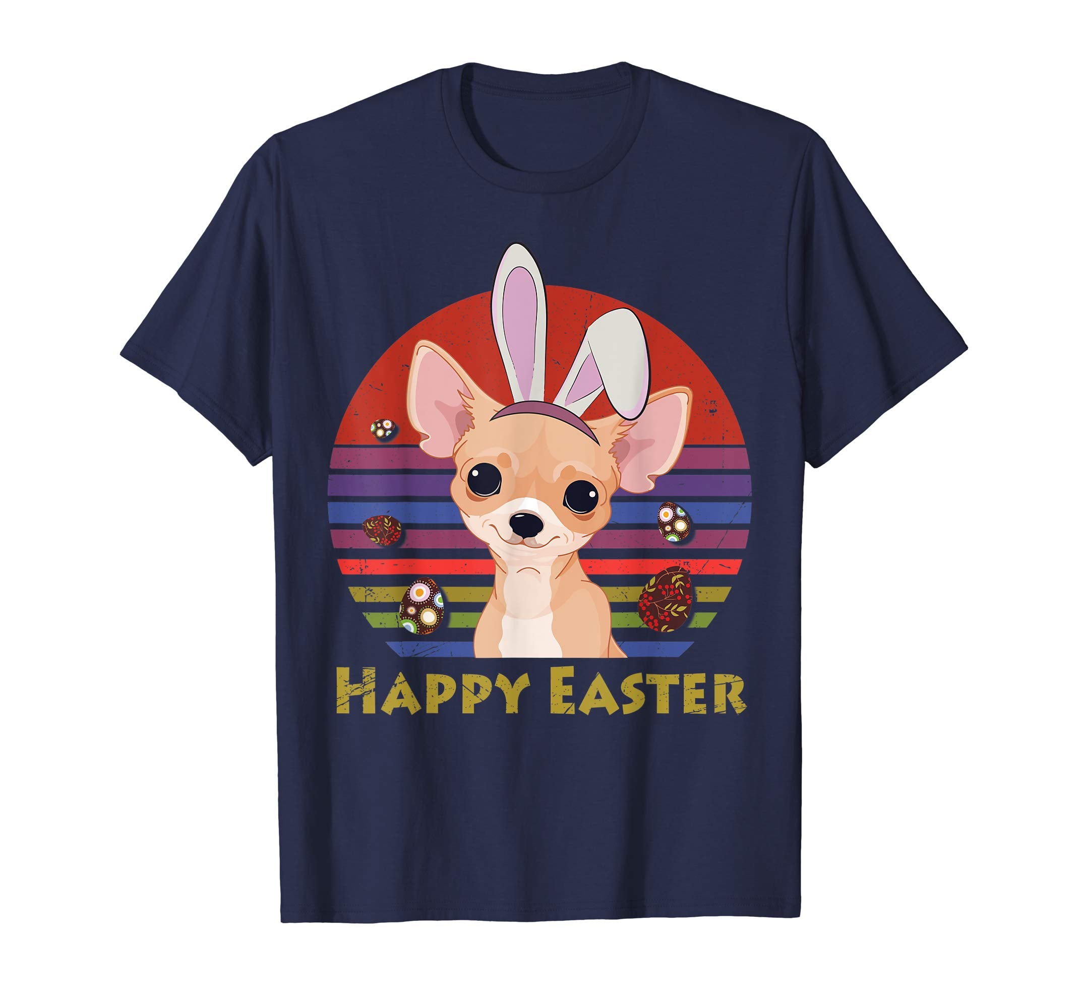 Chihuahua With Bunny Headband Happy Easter Tshirt Gifts