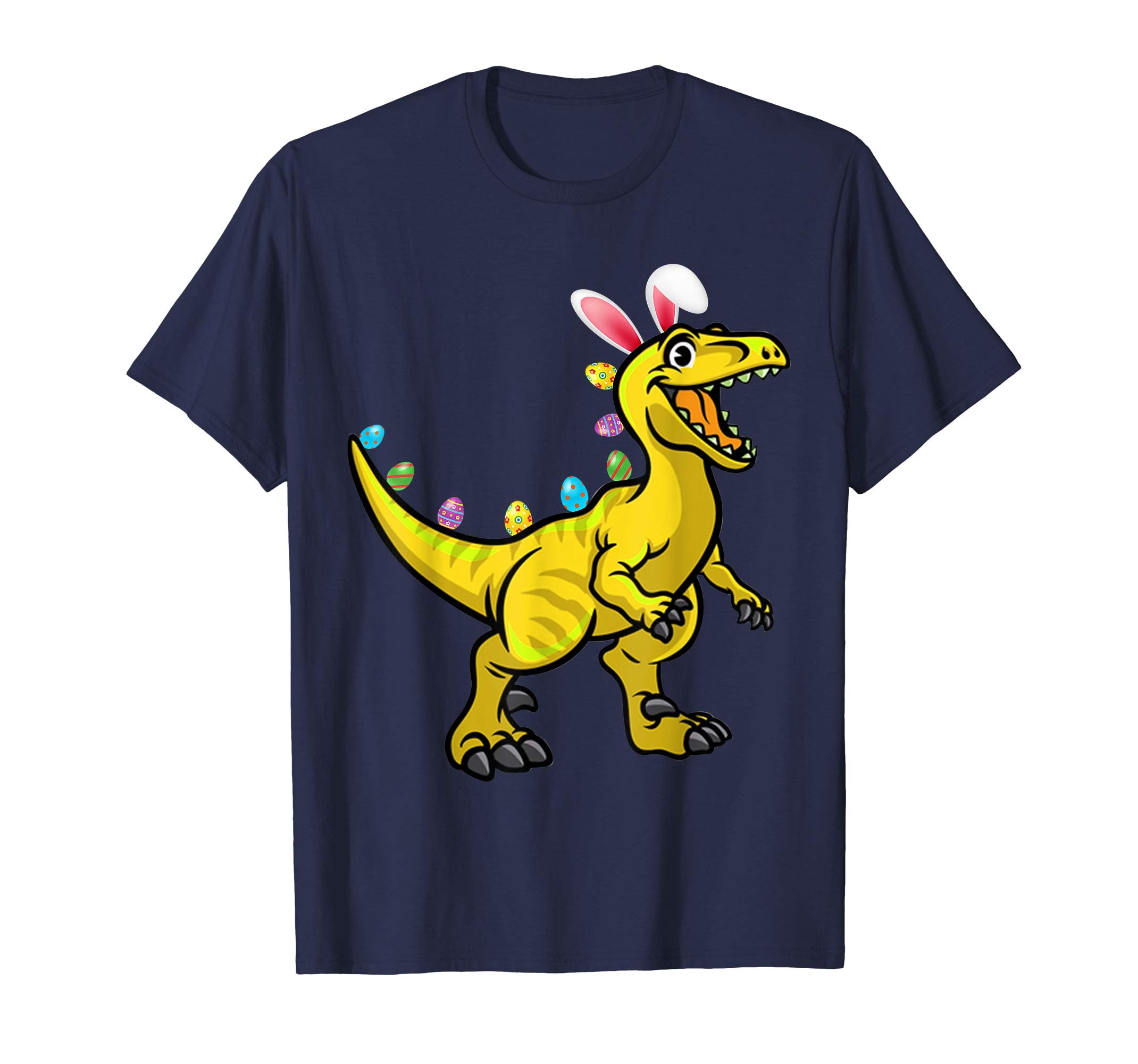 Funny Dinosaur T-rex Bunny with Eggs Easter T shirt