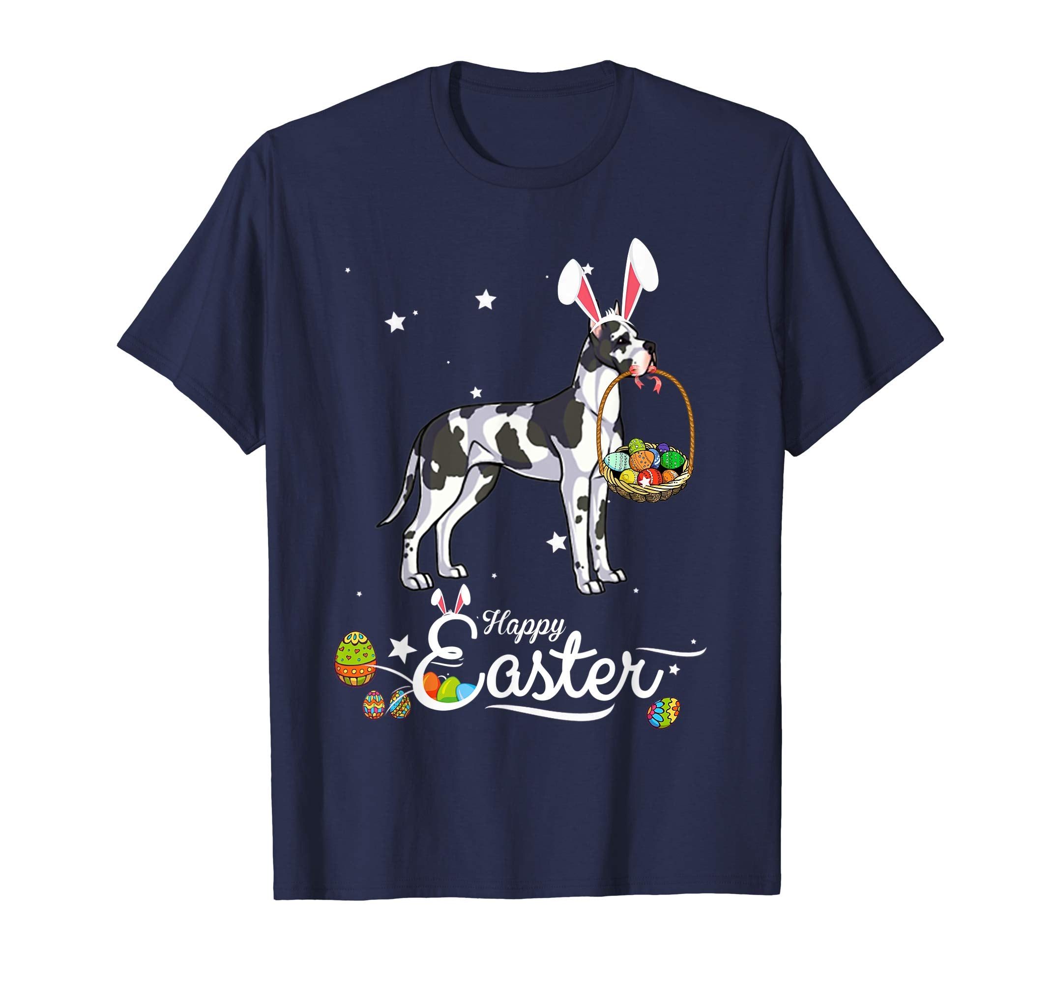 Great Dane Dog With Bunny Hat Easter Costume T Shirt