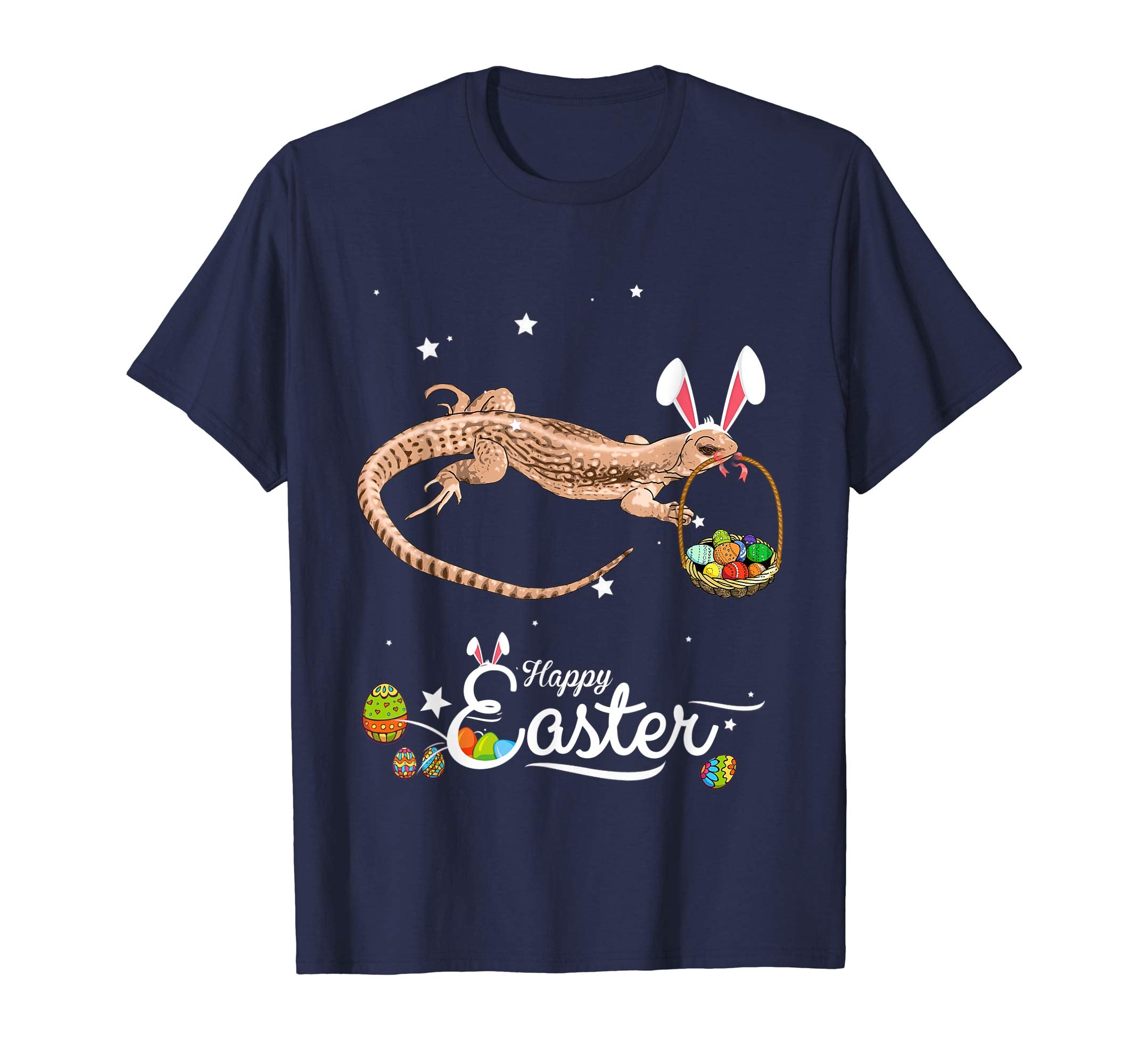 Cute Easter Lizard with Bunny Ears and Eggs T Shirt